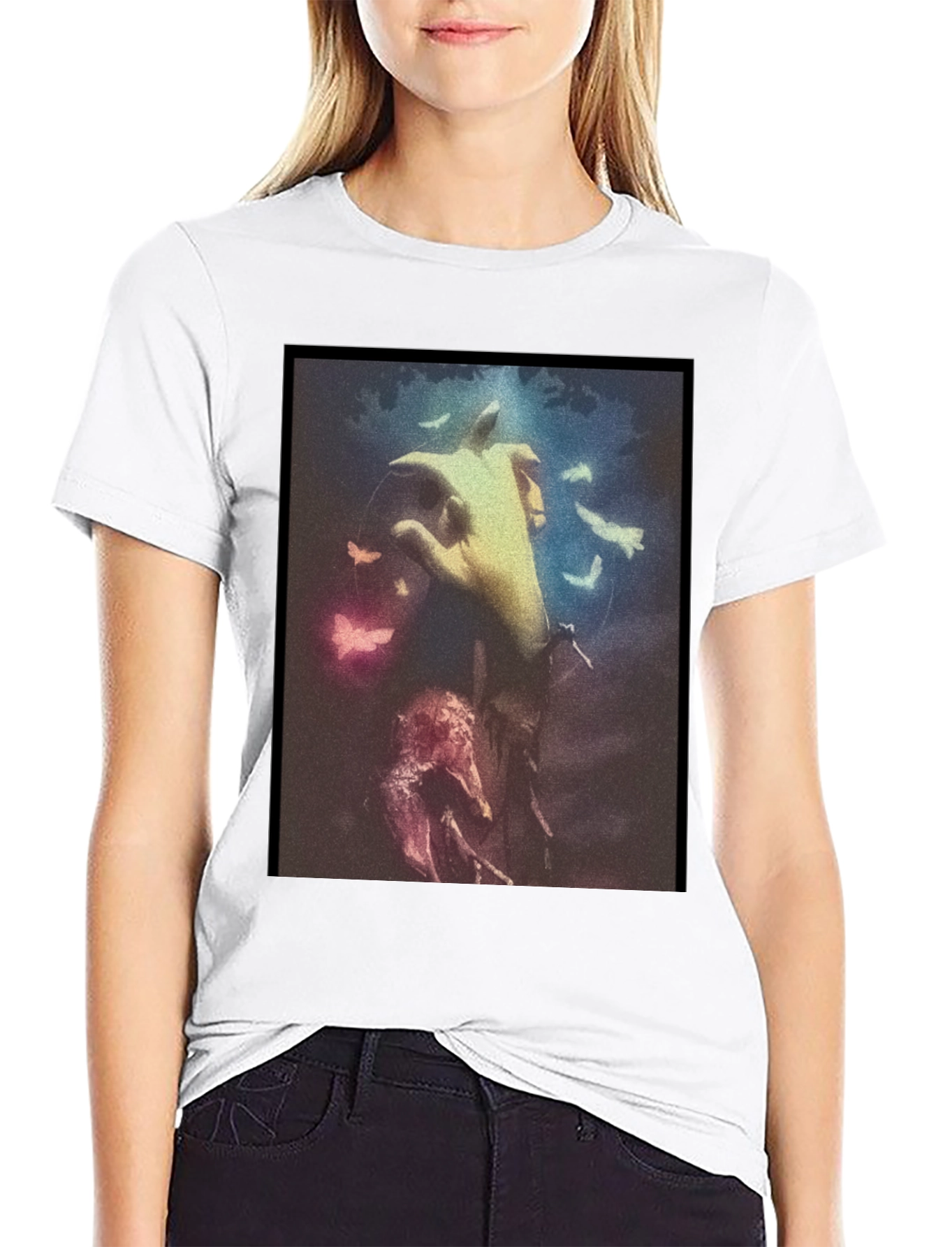 Artistic Hand Graphic Black T-Shirt