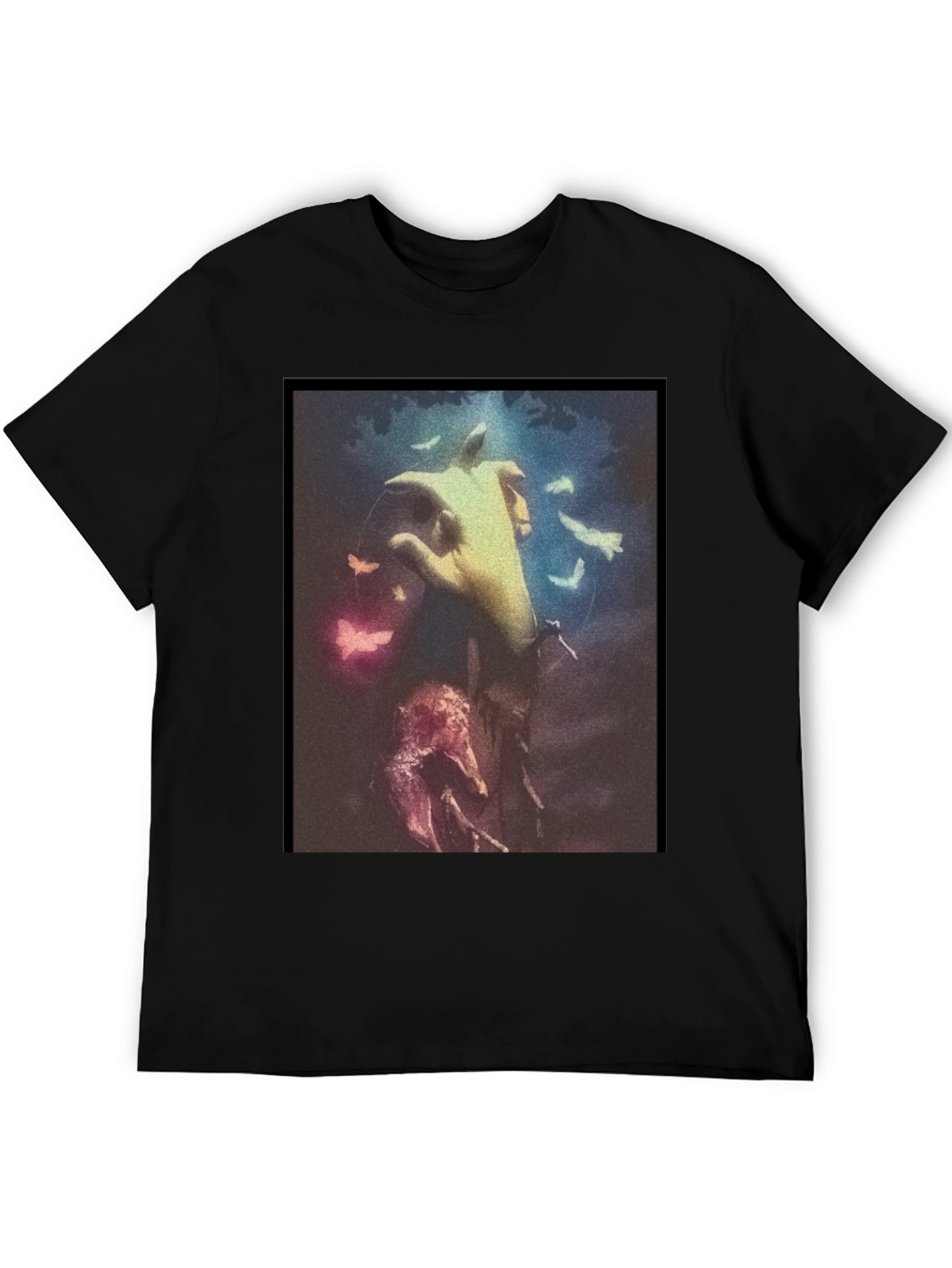 Artistic Hand Graphic Black T-Shirt
