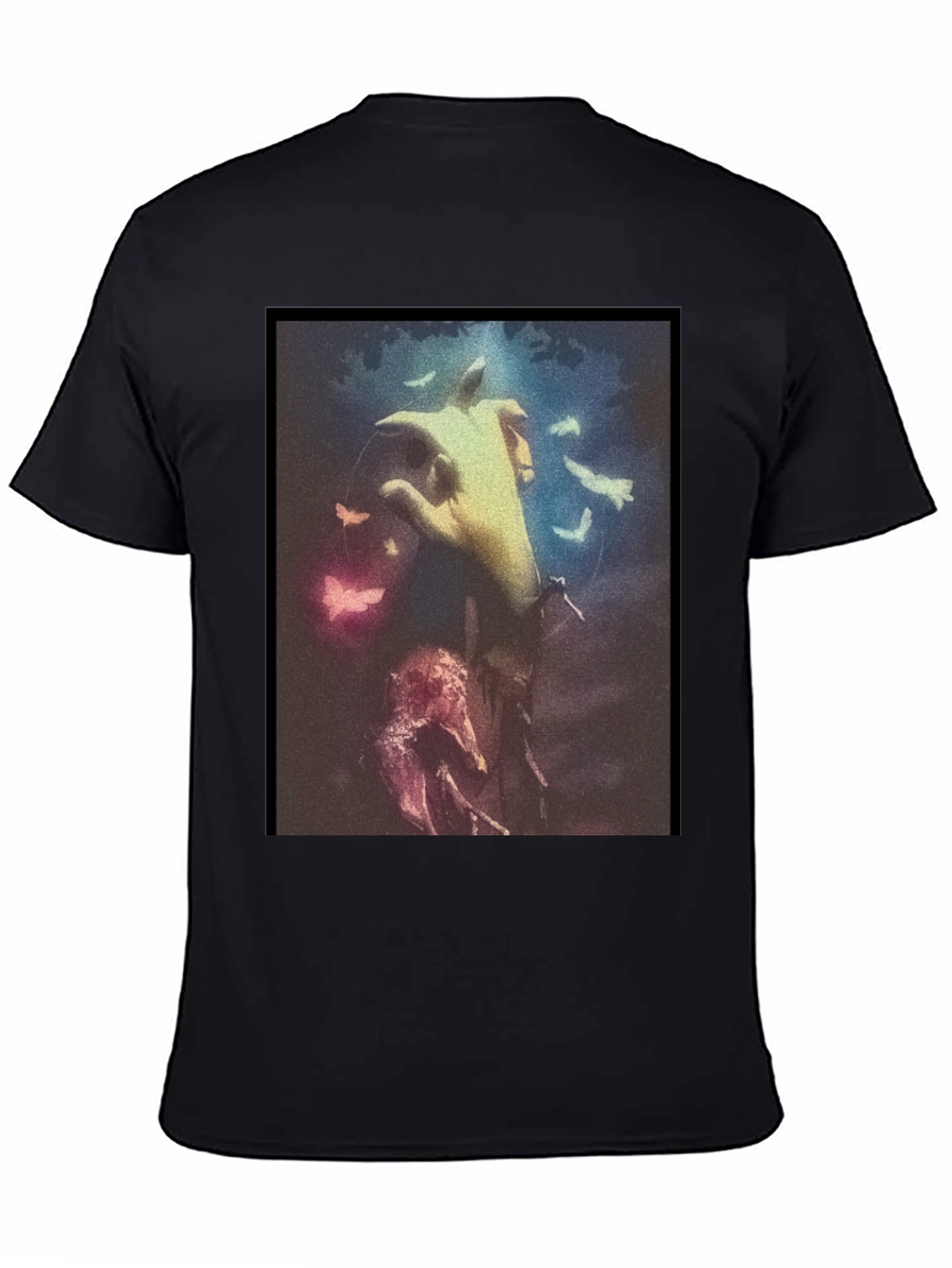Artistic Hand Graphic Black T-Shirt