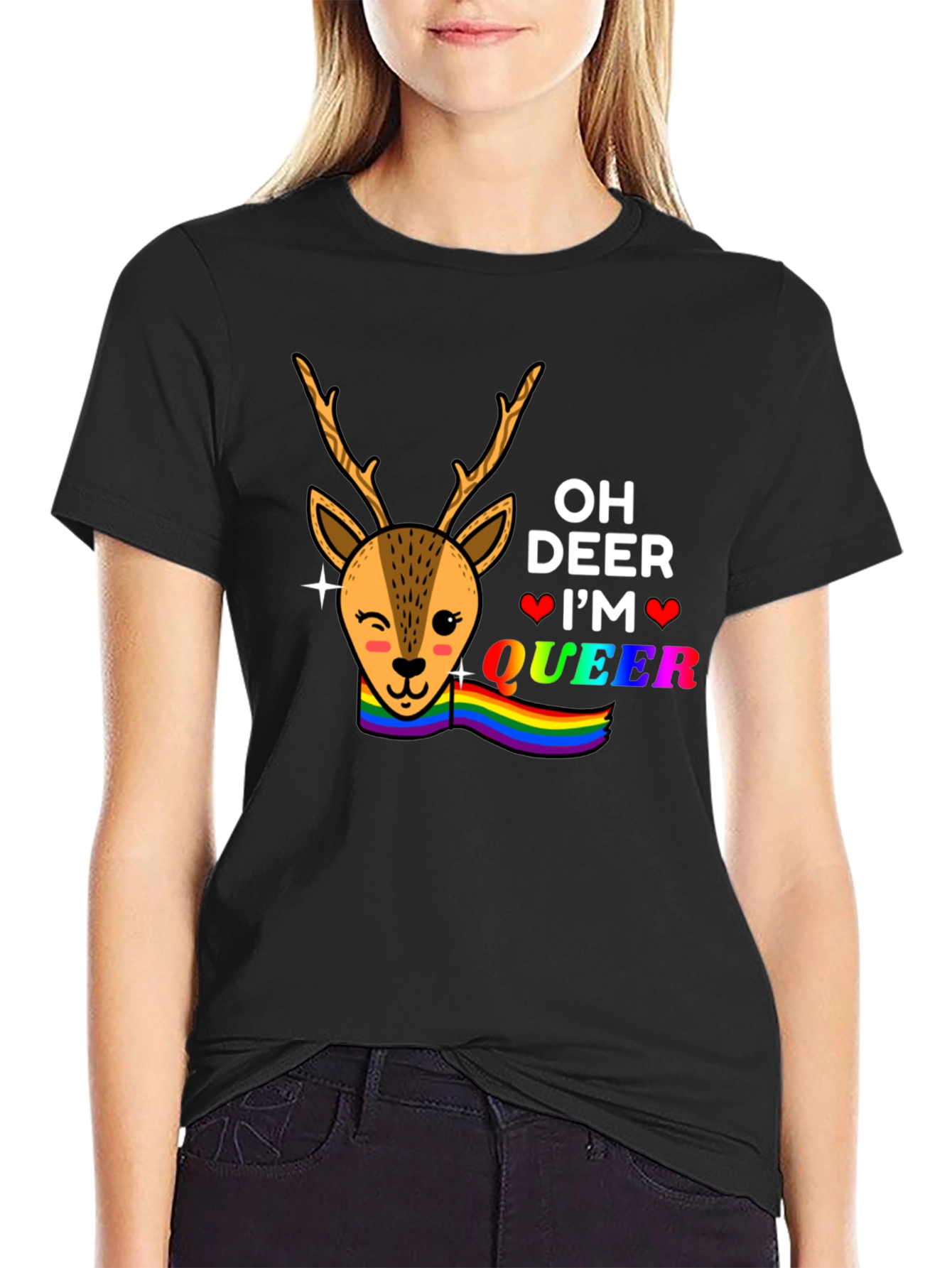 Oh Deer Im Queer Graphic T-Shirt