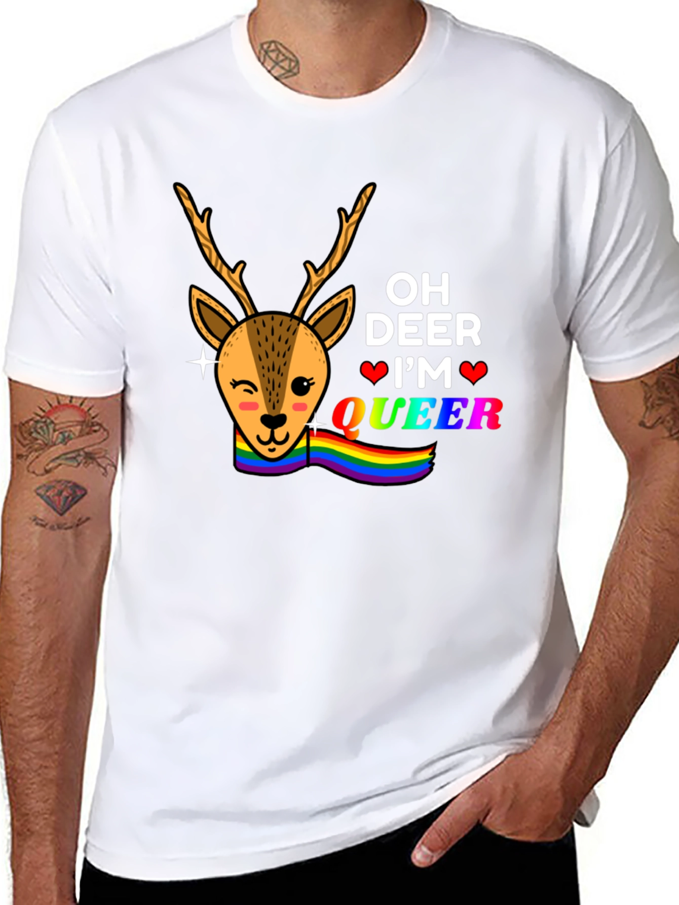 Oh Deer Im Queer Graphic T-Shirt