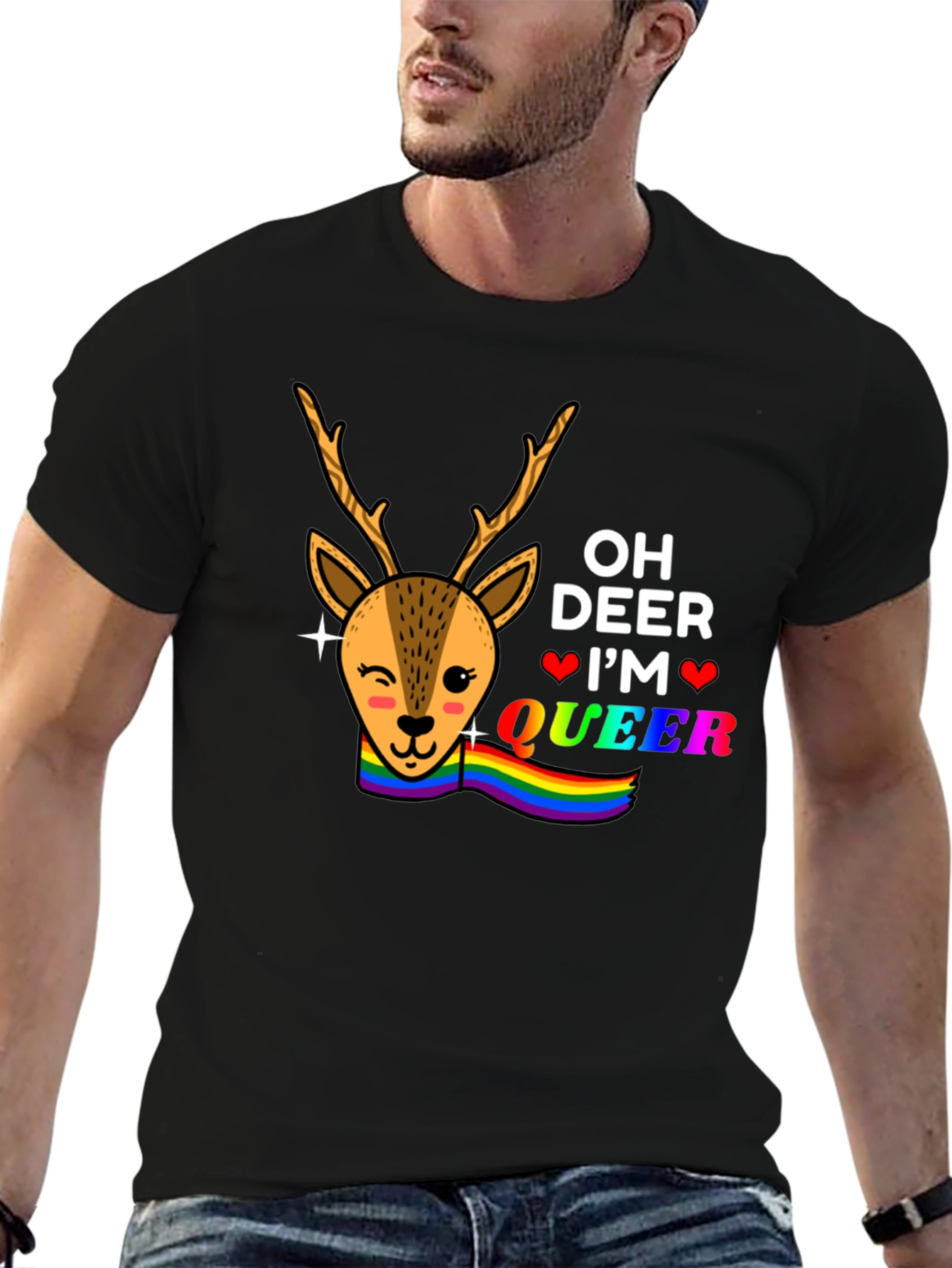 Oh Deer Im Queer Graphic T-Shirt