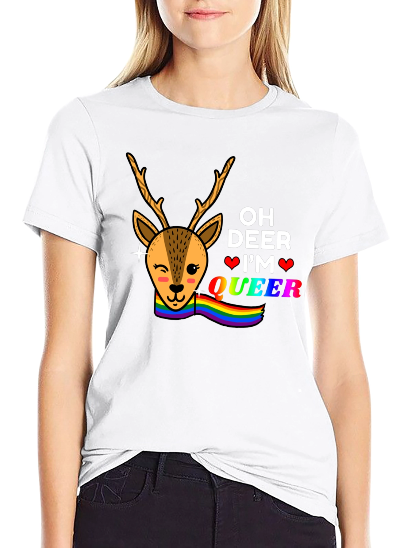 Oh Deer Im Queer Graphic T-Shirt