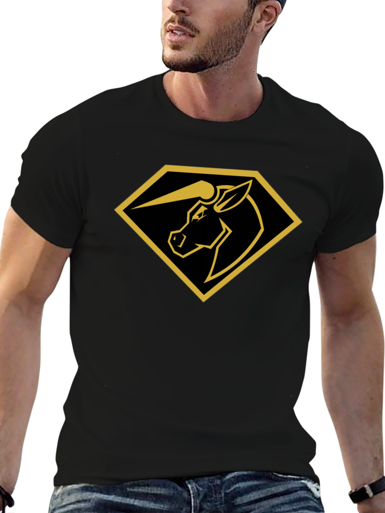 Unicorn Diamond Graphic Tee - Black