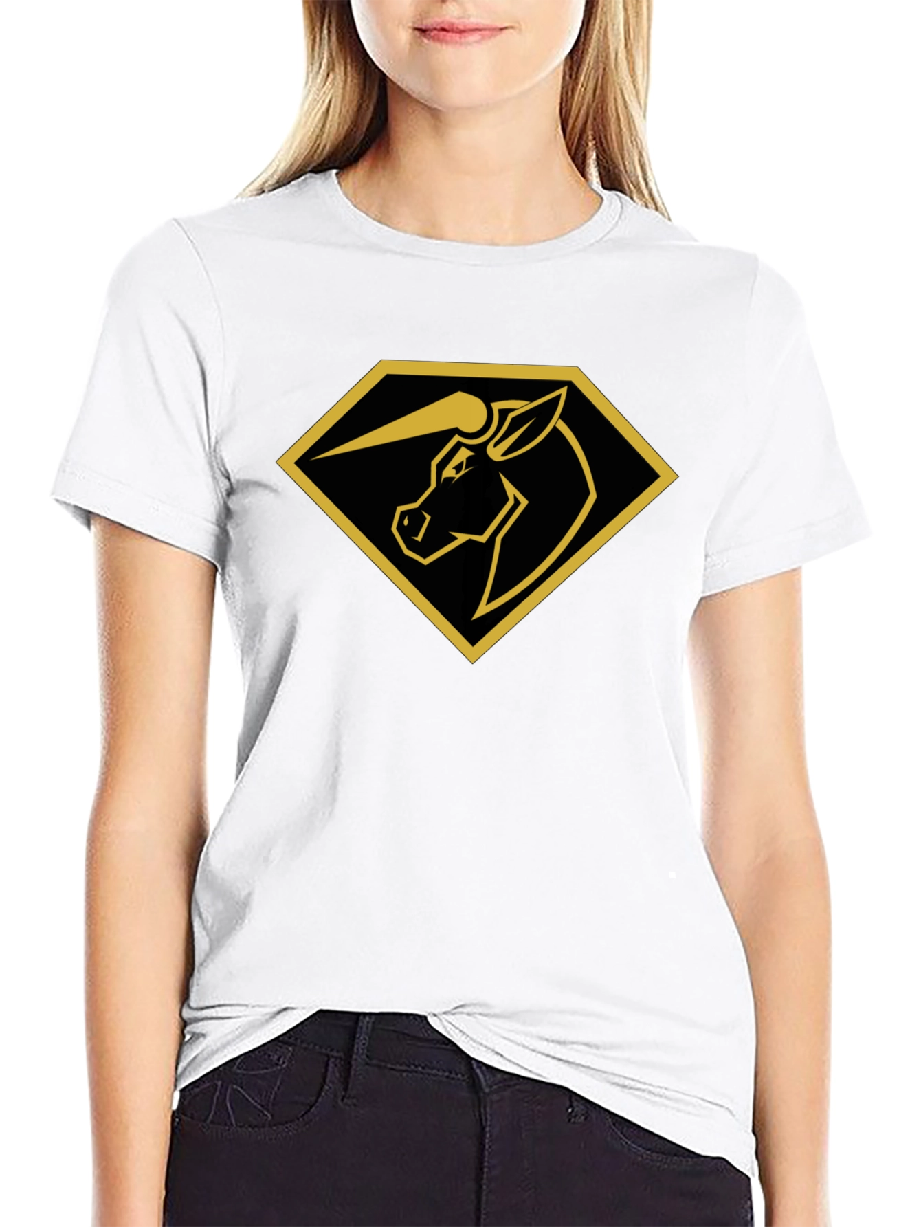Unicorn Diamond Graphic Tee - Black
