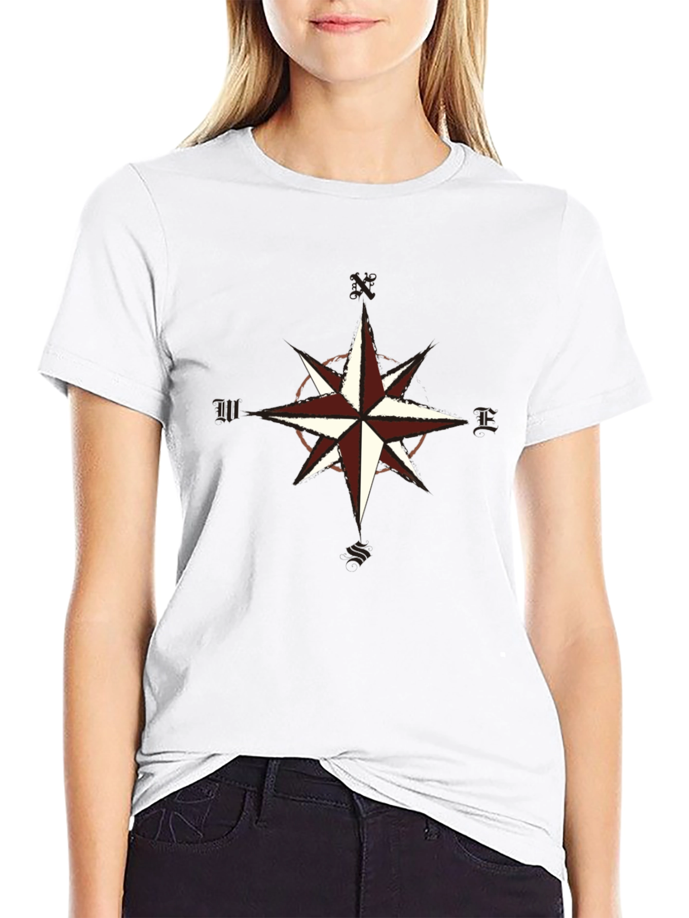 Compass Rose Graphic Tee - Classic Black T-Shirt