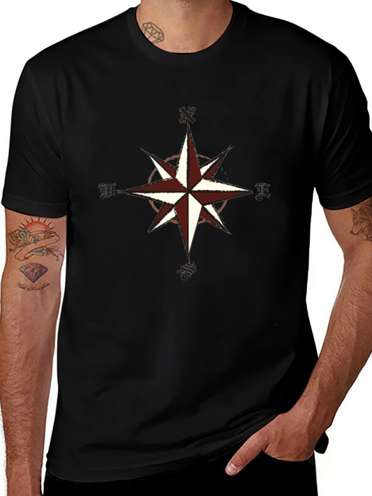 Compass Rose Graphic Tee - Classic Black T-Shirt