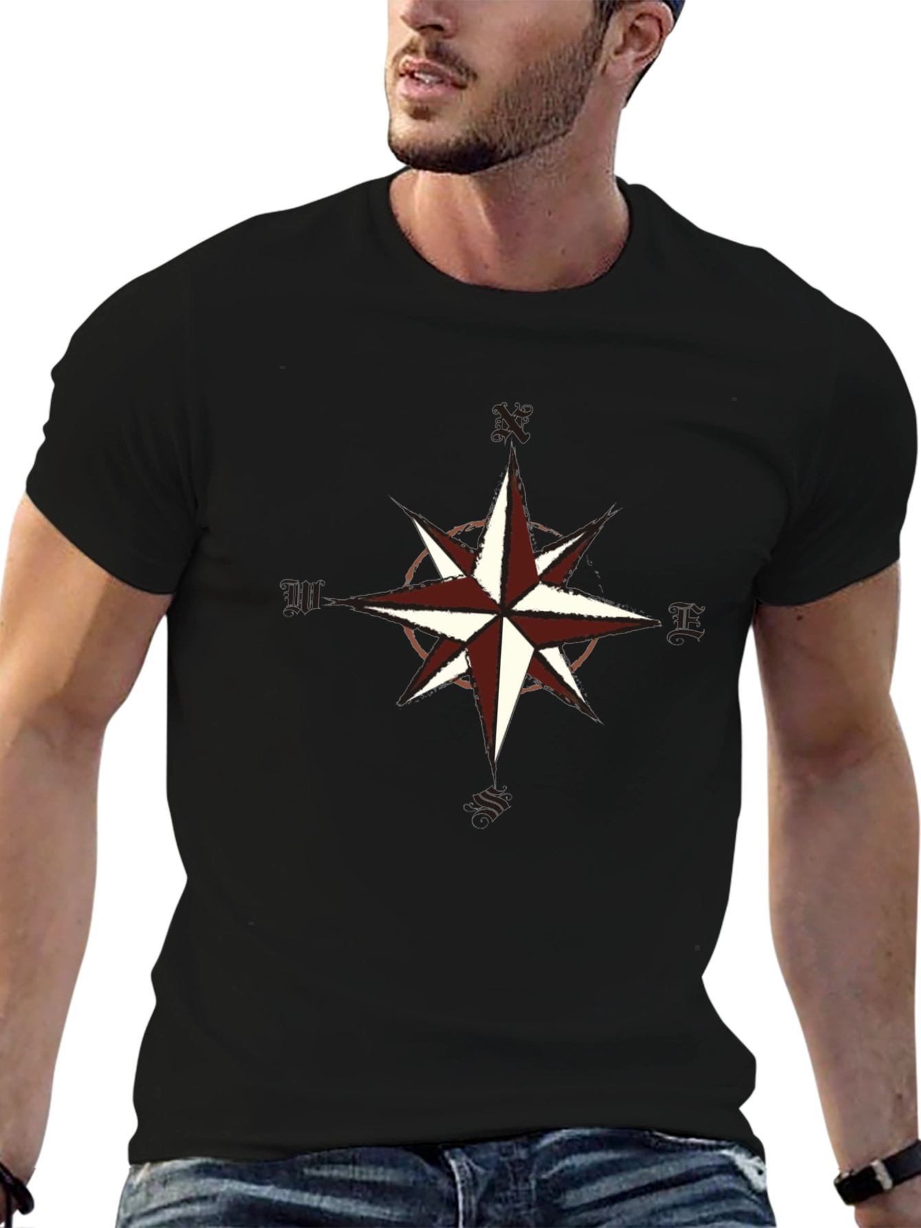 Compass Rose Graphic Tee - Classic Black T-Shirt