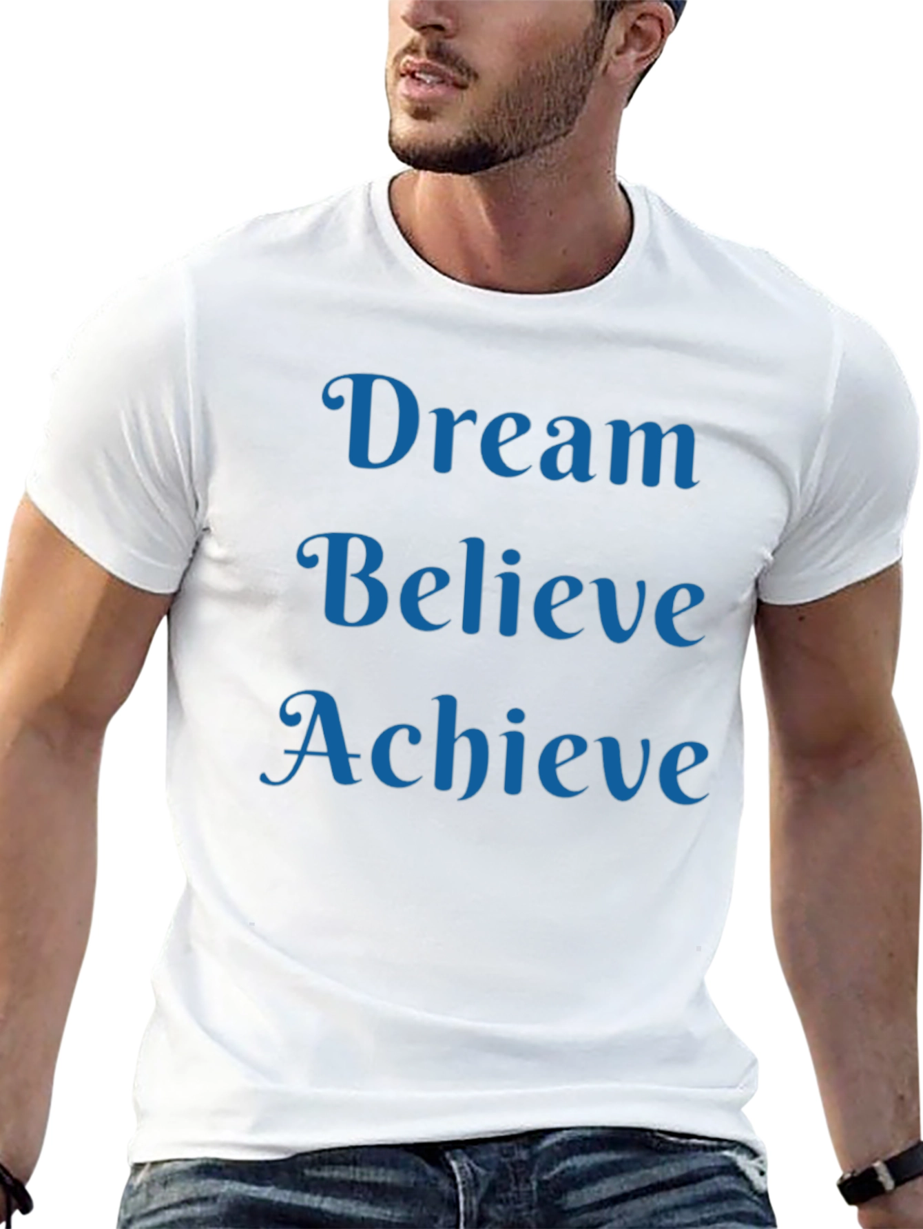 Dream Believe Achieve T-Shirt Motivational Black Tee