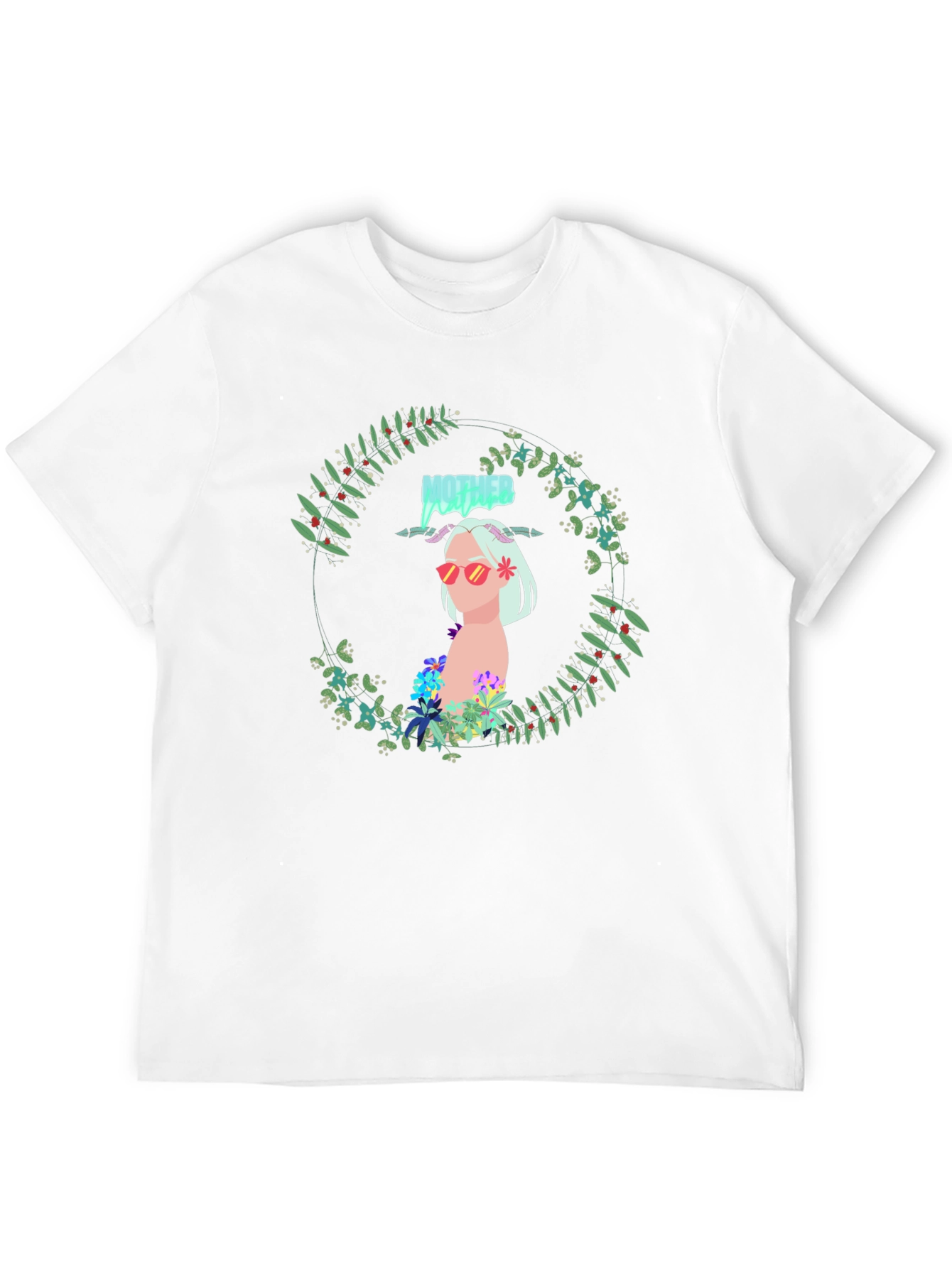 Floral Woman Black Tee