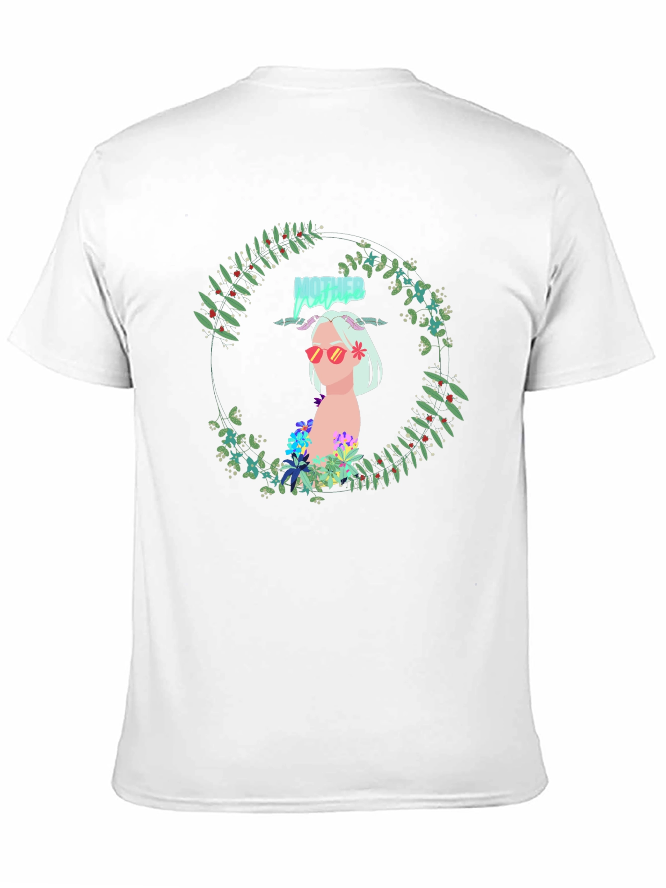 Floral Woman Black Tee