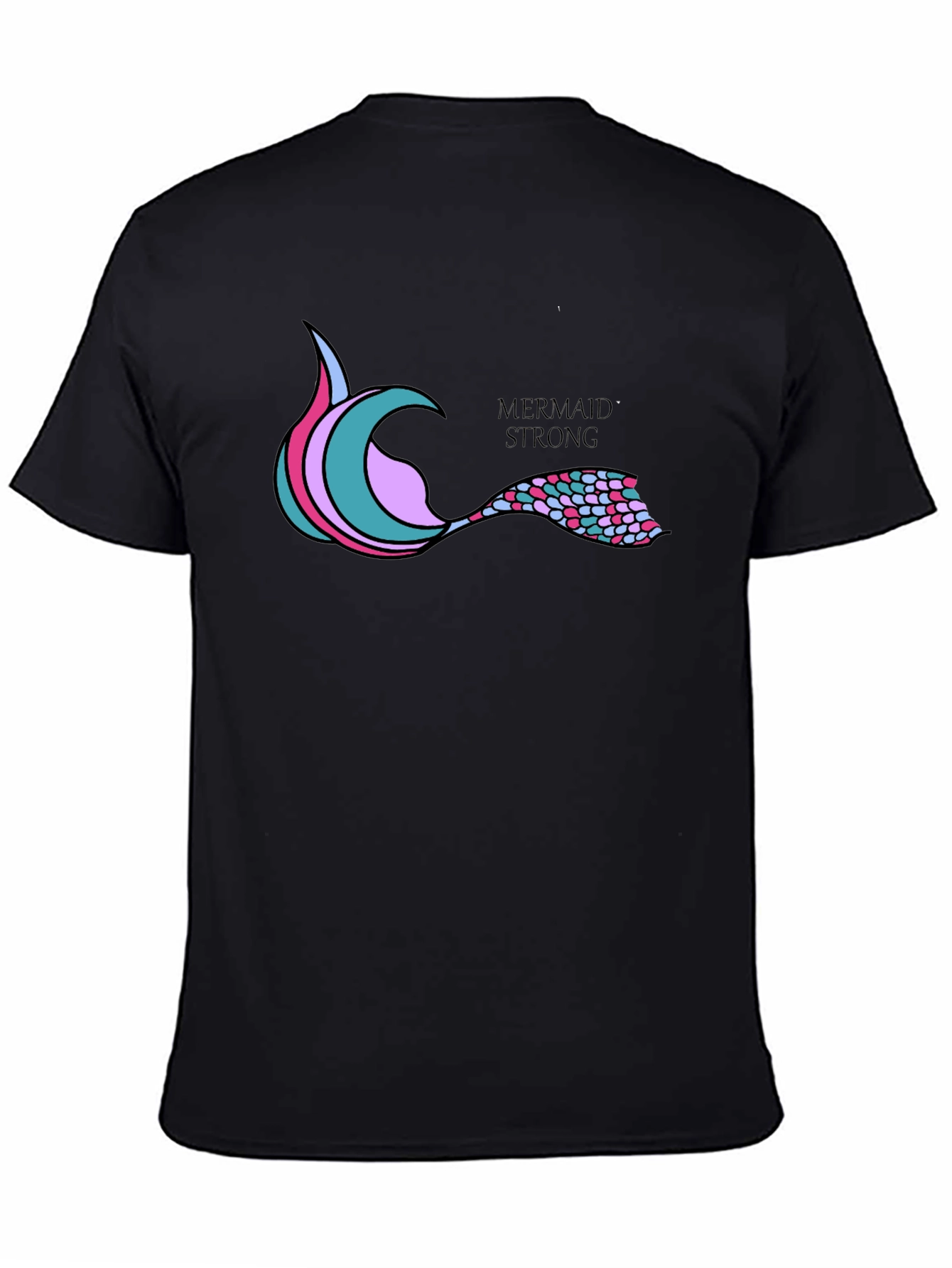 Mermaid Strong Black T-Shirt