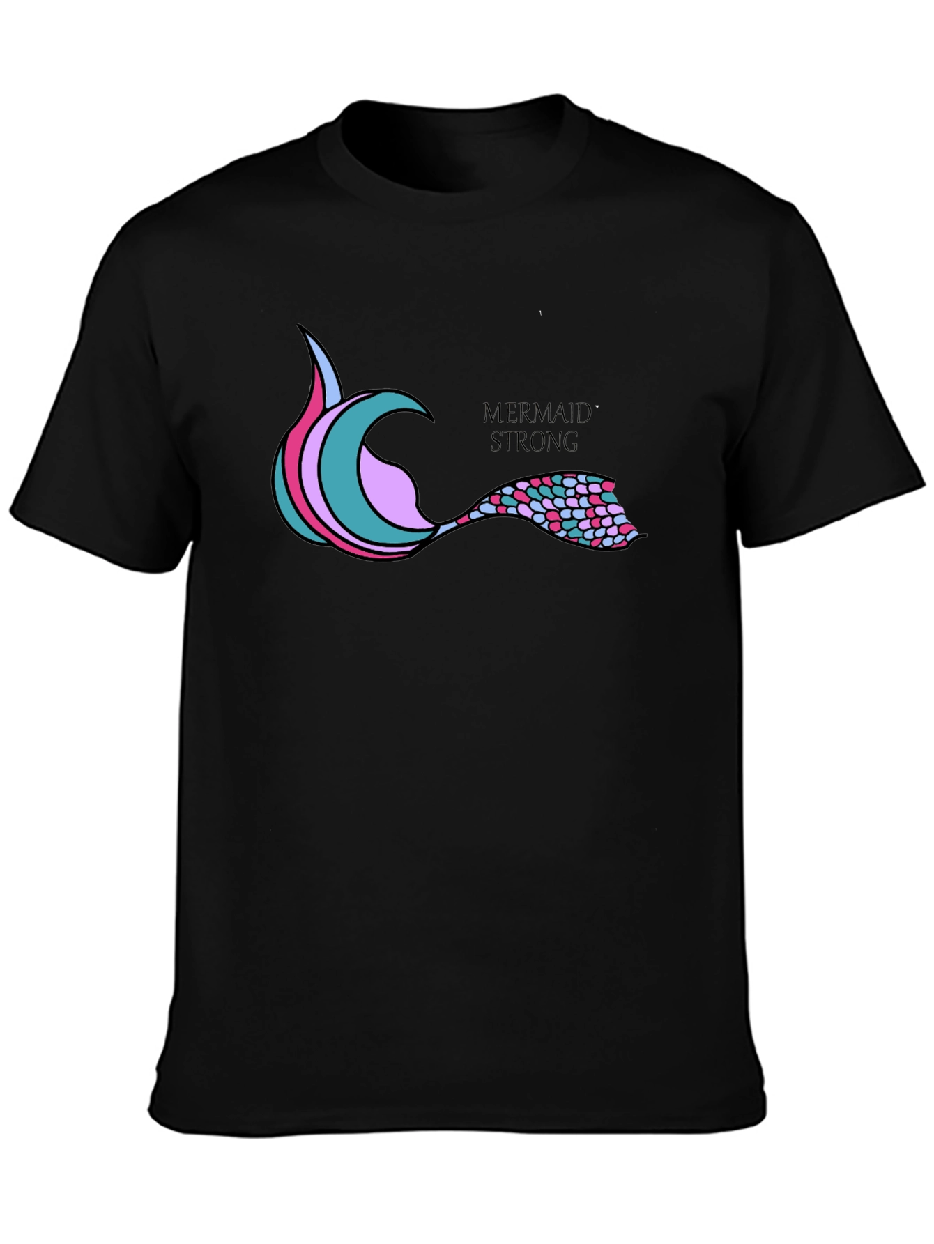 Mermaid Strong Black T-Shirt