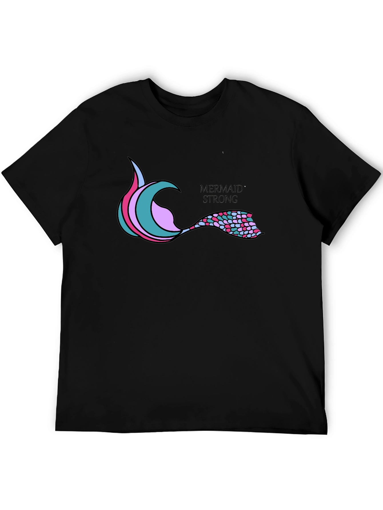 Mermaid Strong Black T-Shirt