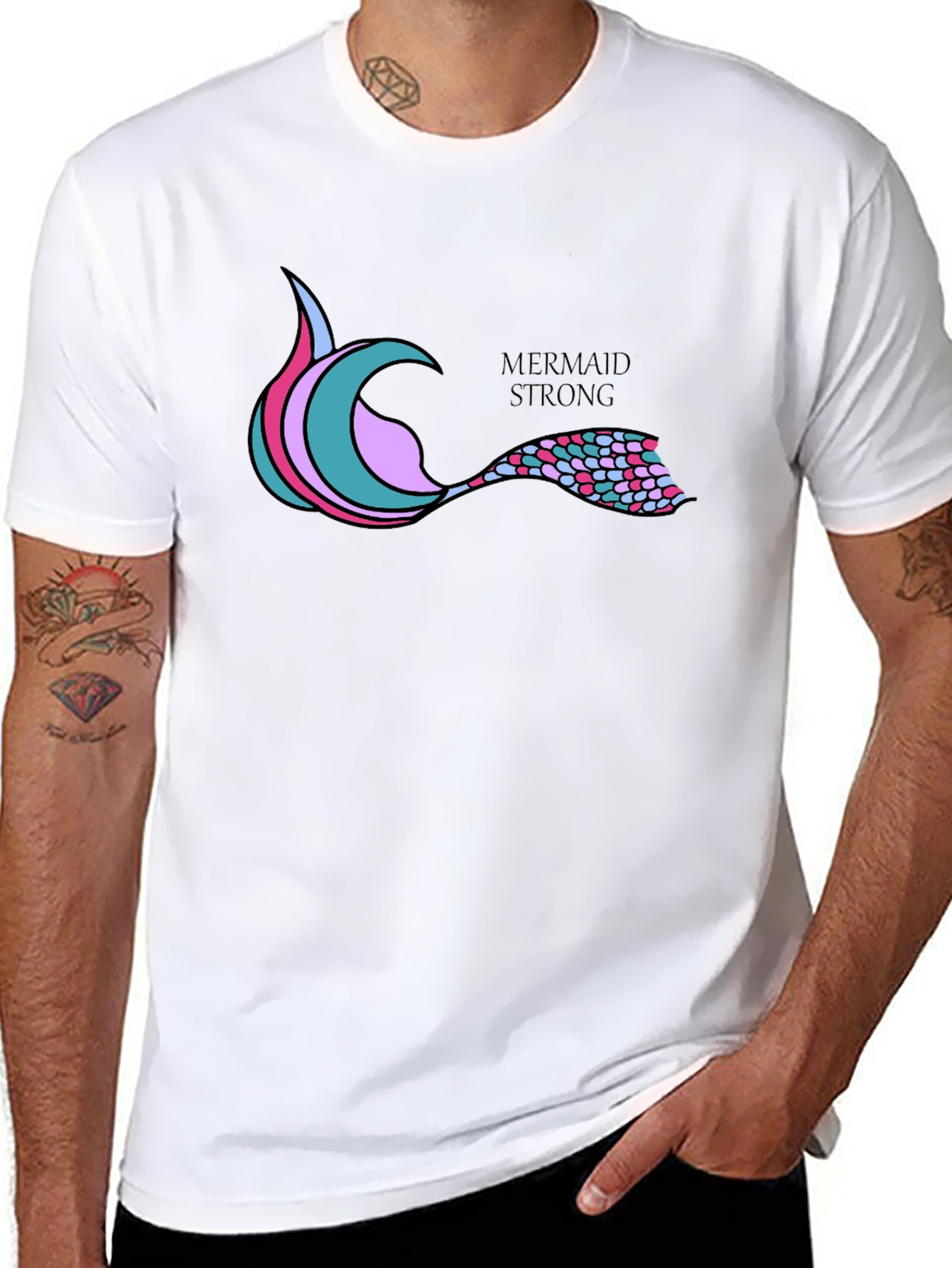 Mermaid Strong Black T-Shirt