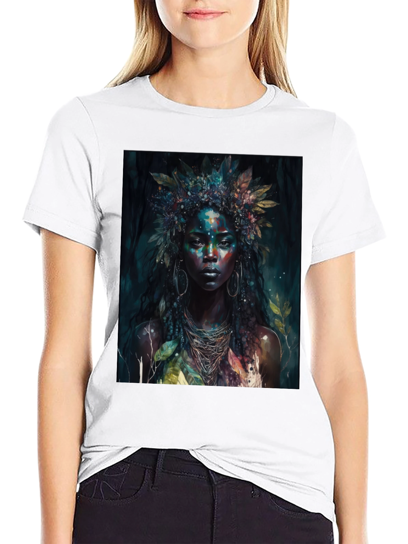 Mystic Woman Graphic Tee - Nature Art T-Shirt