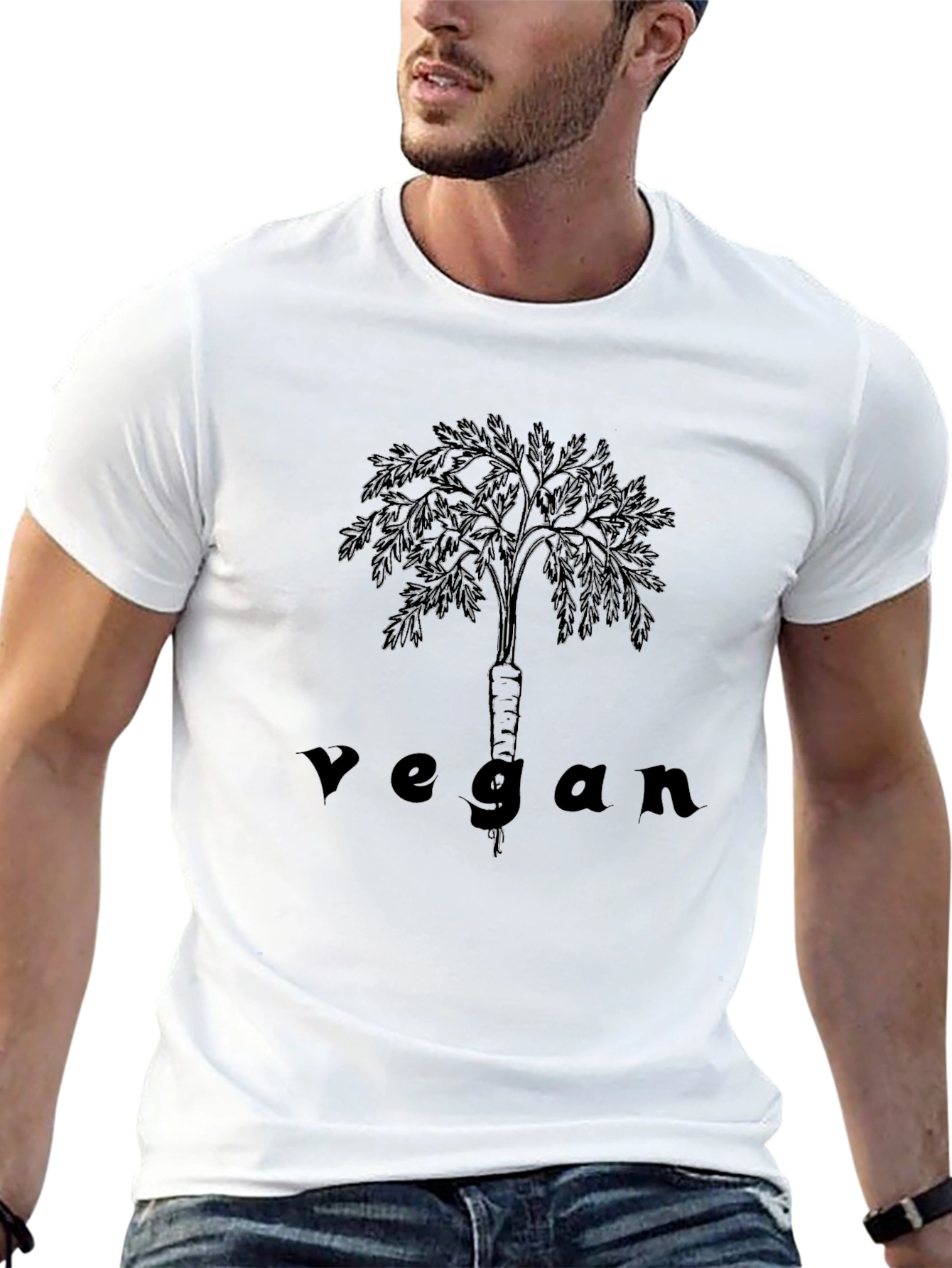 Vegan Carrot Tree Black T-Shirt