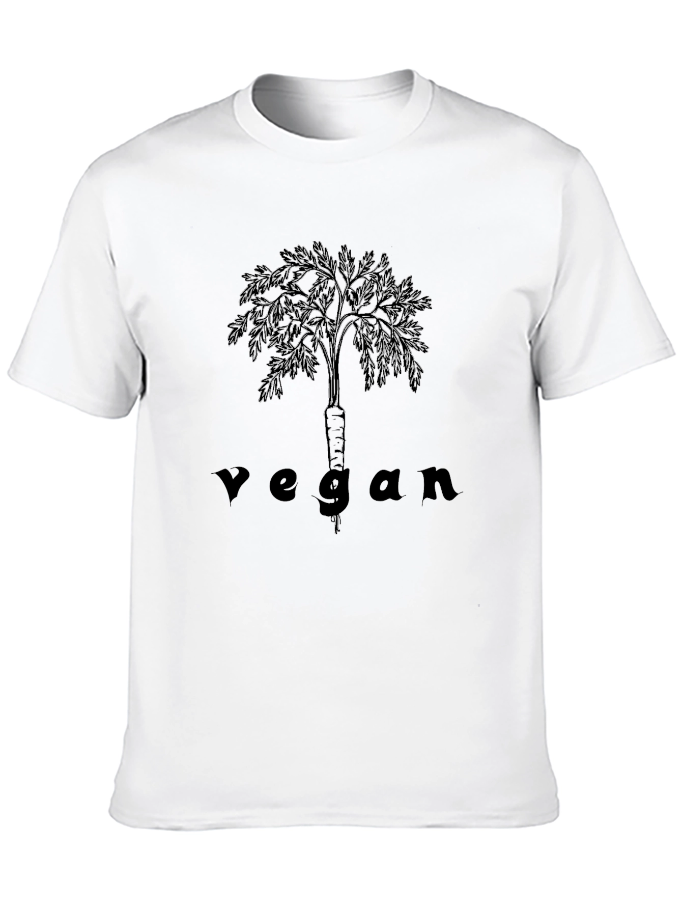 Vegan Carrot Tree Black T-Shirt
