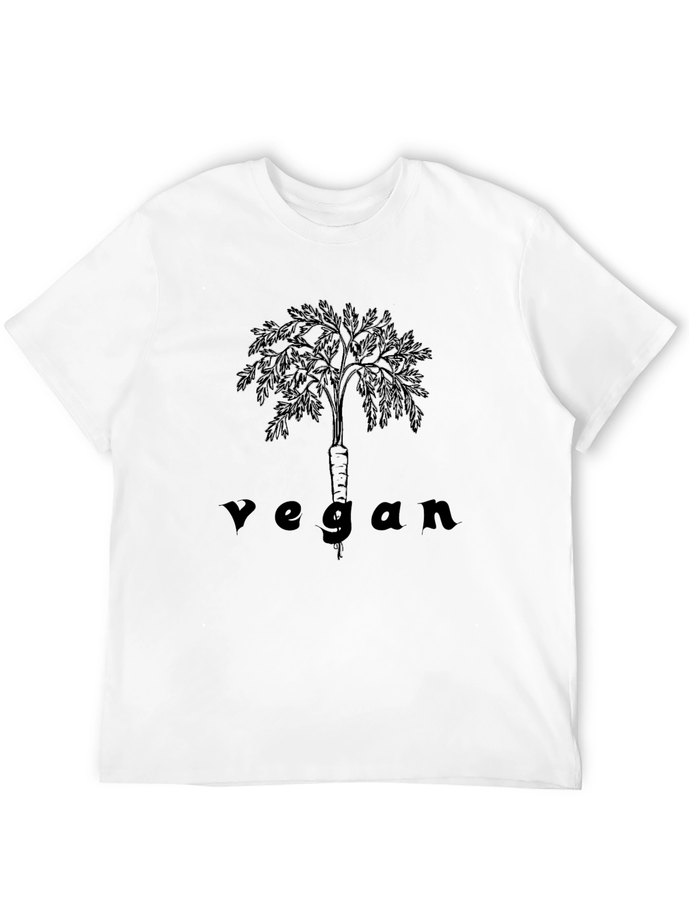 Vegan Carrot Tree Black T-Shirt