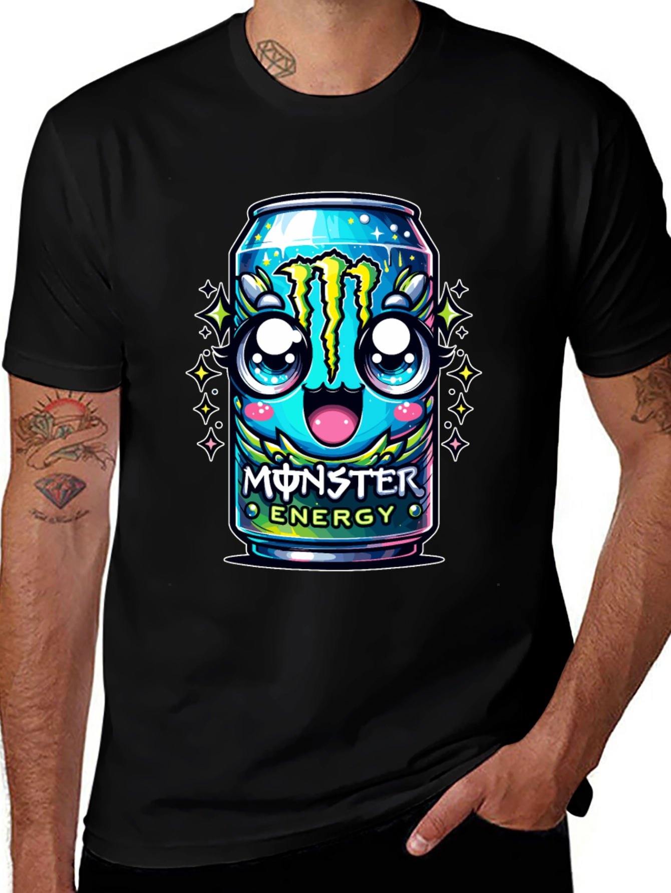 Monster Energy Kawaii Graphic Tee - Black