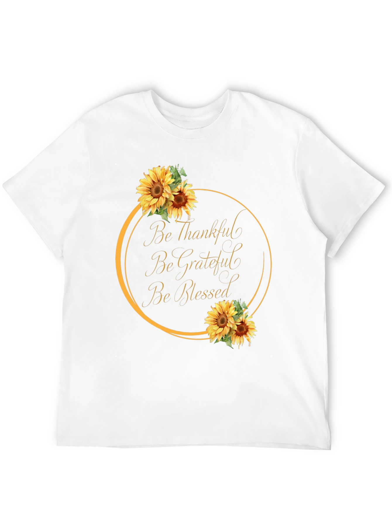 Thankful Grateful Blessed Sunflower Graphic Tee