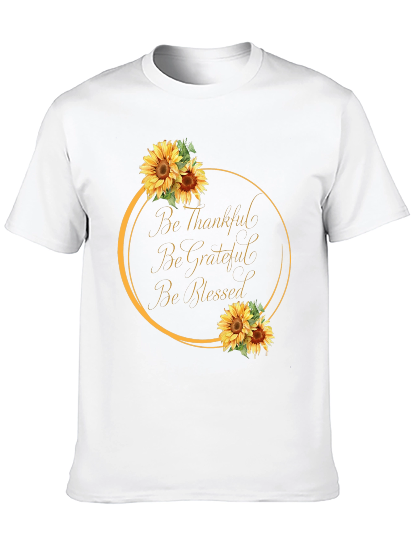 Thankful Grateful Blessed Sunflower Graphic Tee