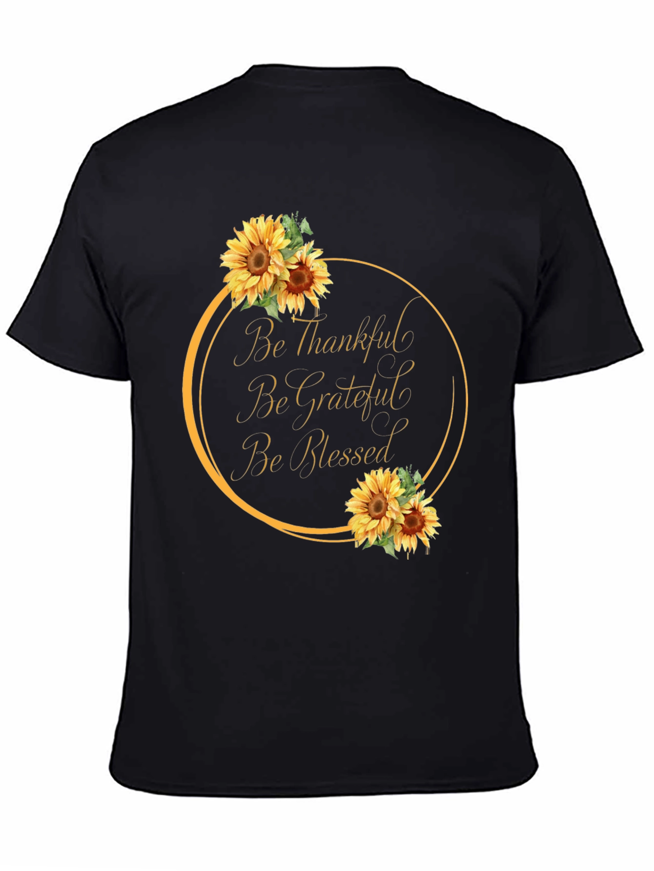 Thankful Grateful Blessed Sunflower Graphic Tee