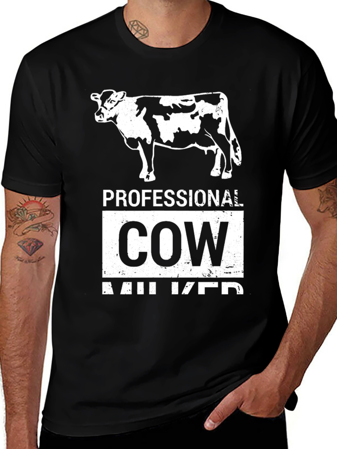 Professional Cow Milker Graphic T-Shirt