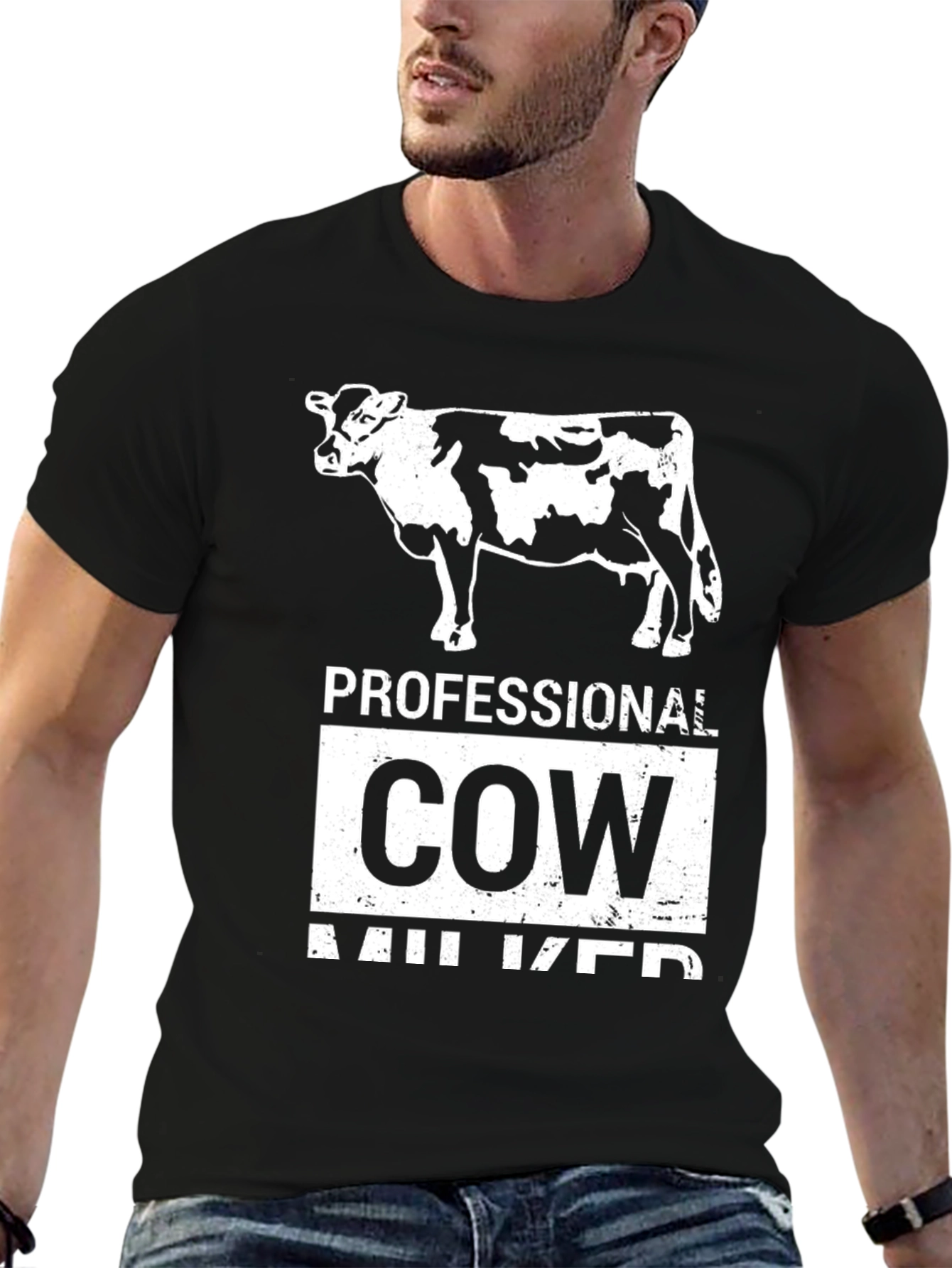 Professional Cow Milker Graphic T-Shirt