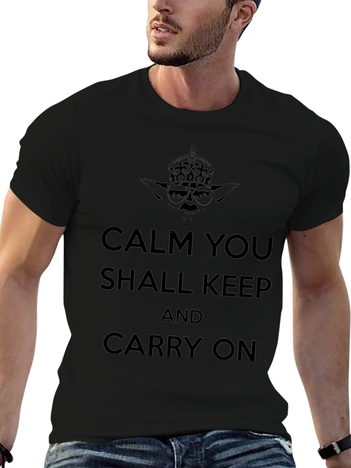Calm Yoda Graphic T-Shirt - Keep Carry On