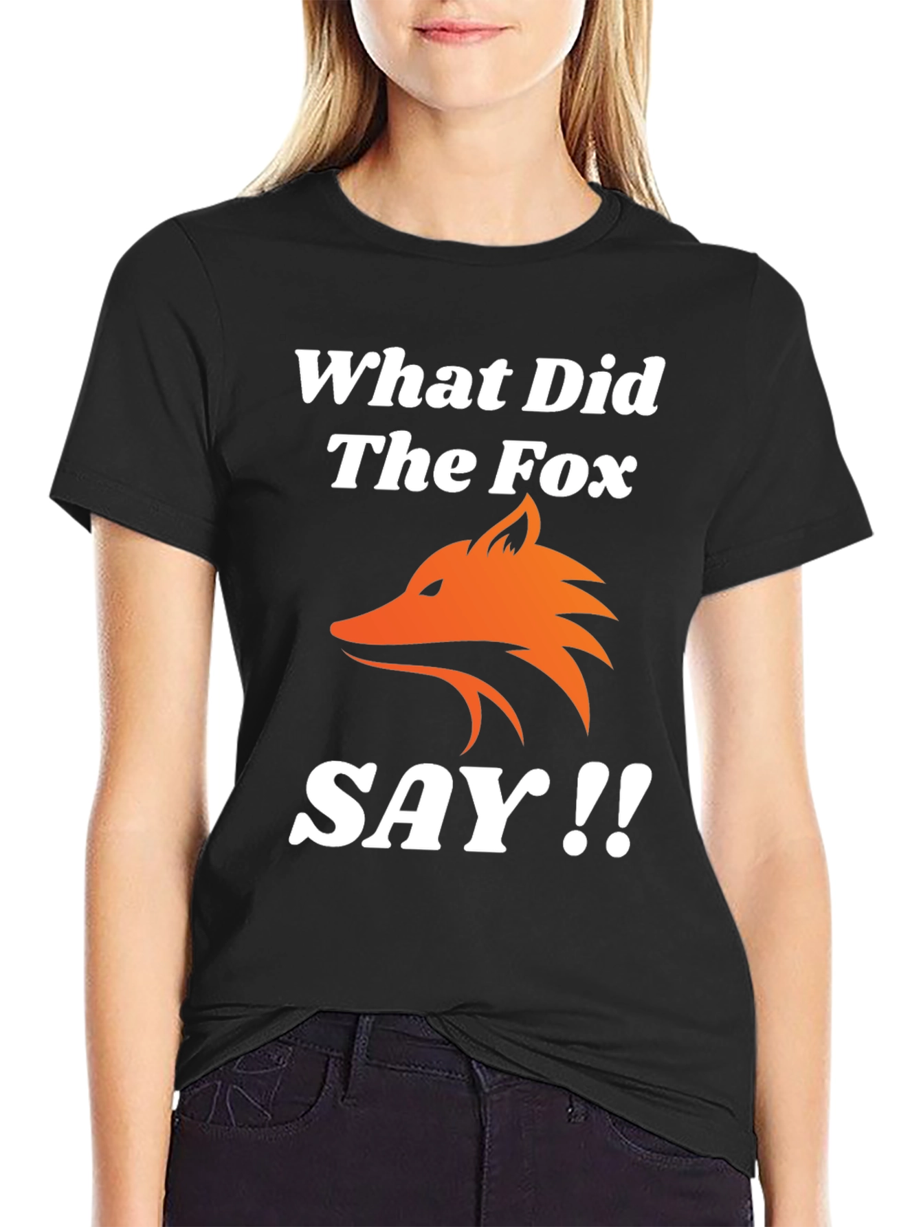 What Did The Fox Say T-Shirt - Black Tee