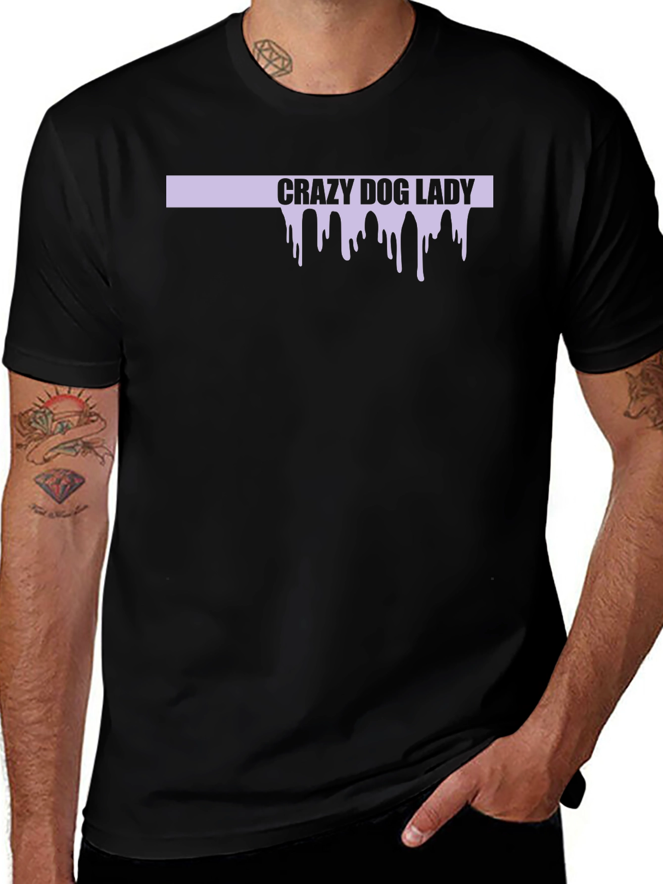 Crazy Dog Lady Graphic T-Shirt - Black
