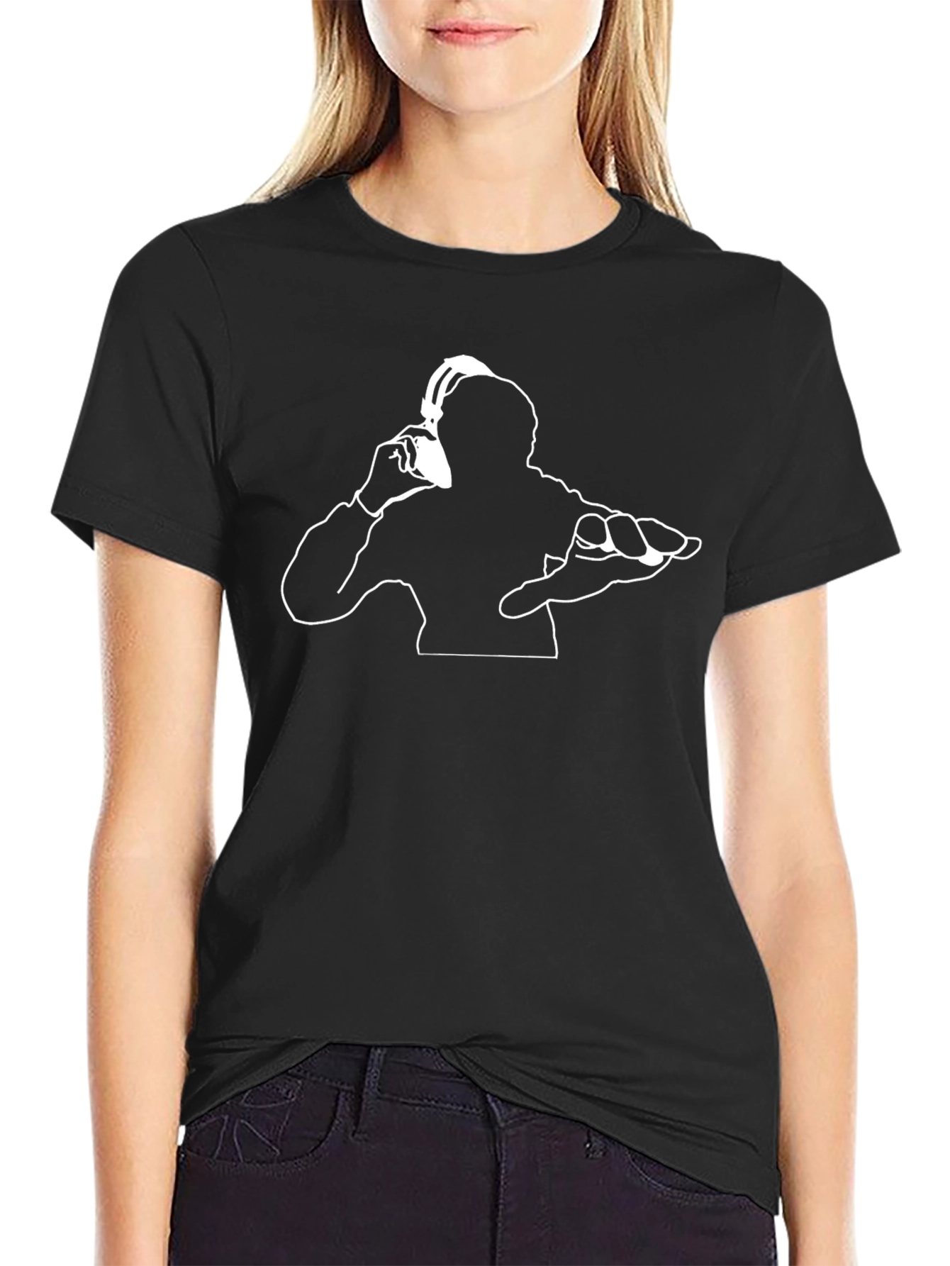 DJ Graphic Tee - Black Cotton T-Shirt