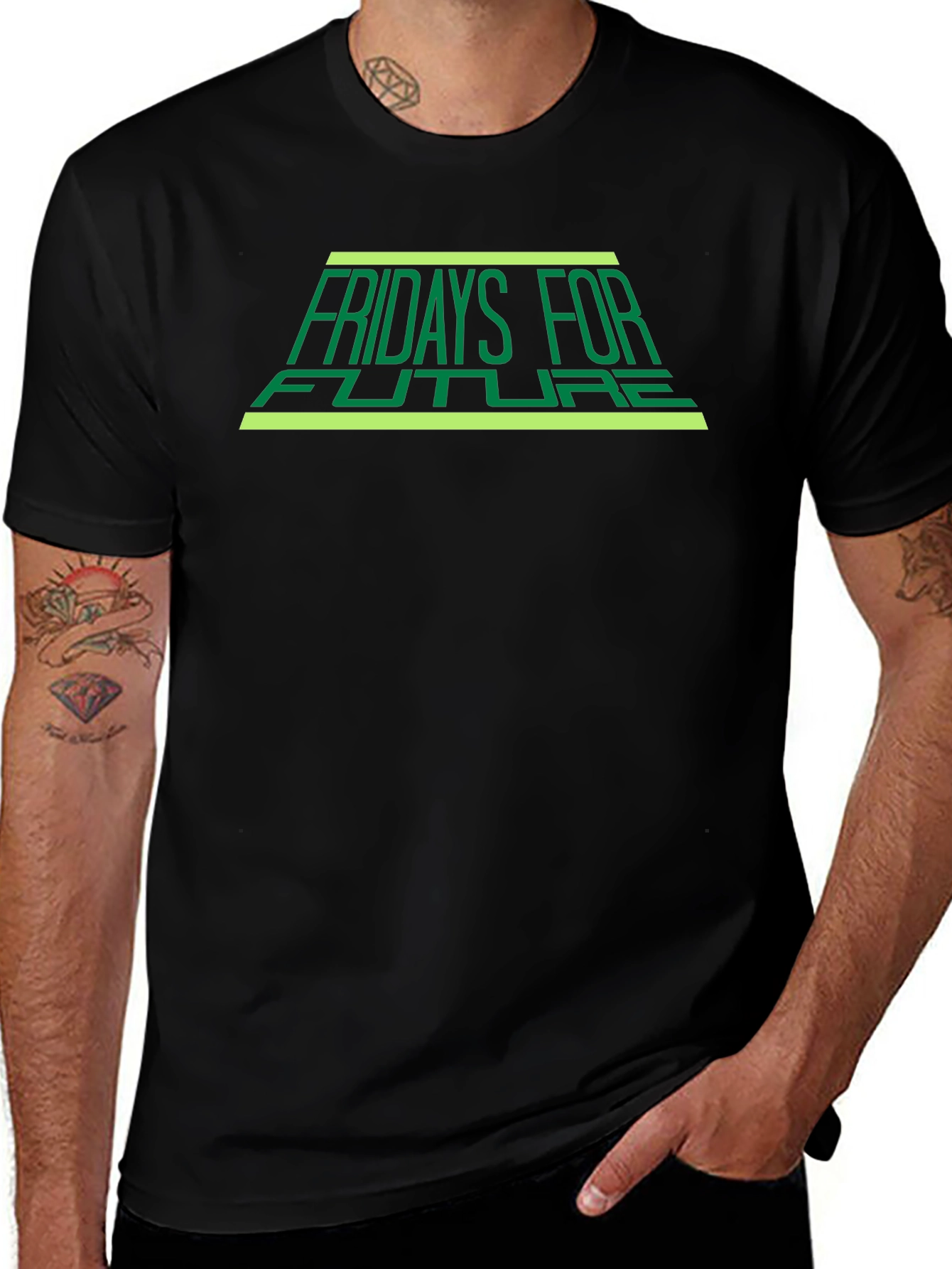 Fridays For Future Black T-Shirt - Eco Awareness