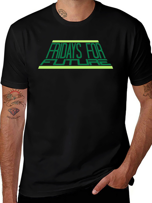 Fridays For Future Black T-Shirt - Eco Awareness