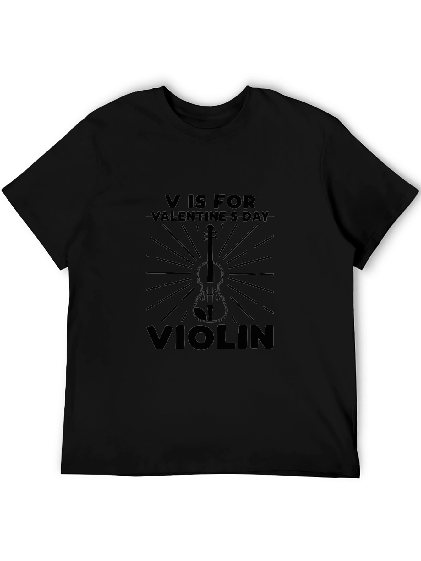 V is for Valentines Day Violin T-Shirt