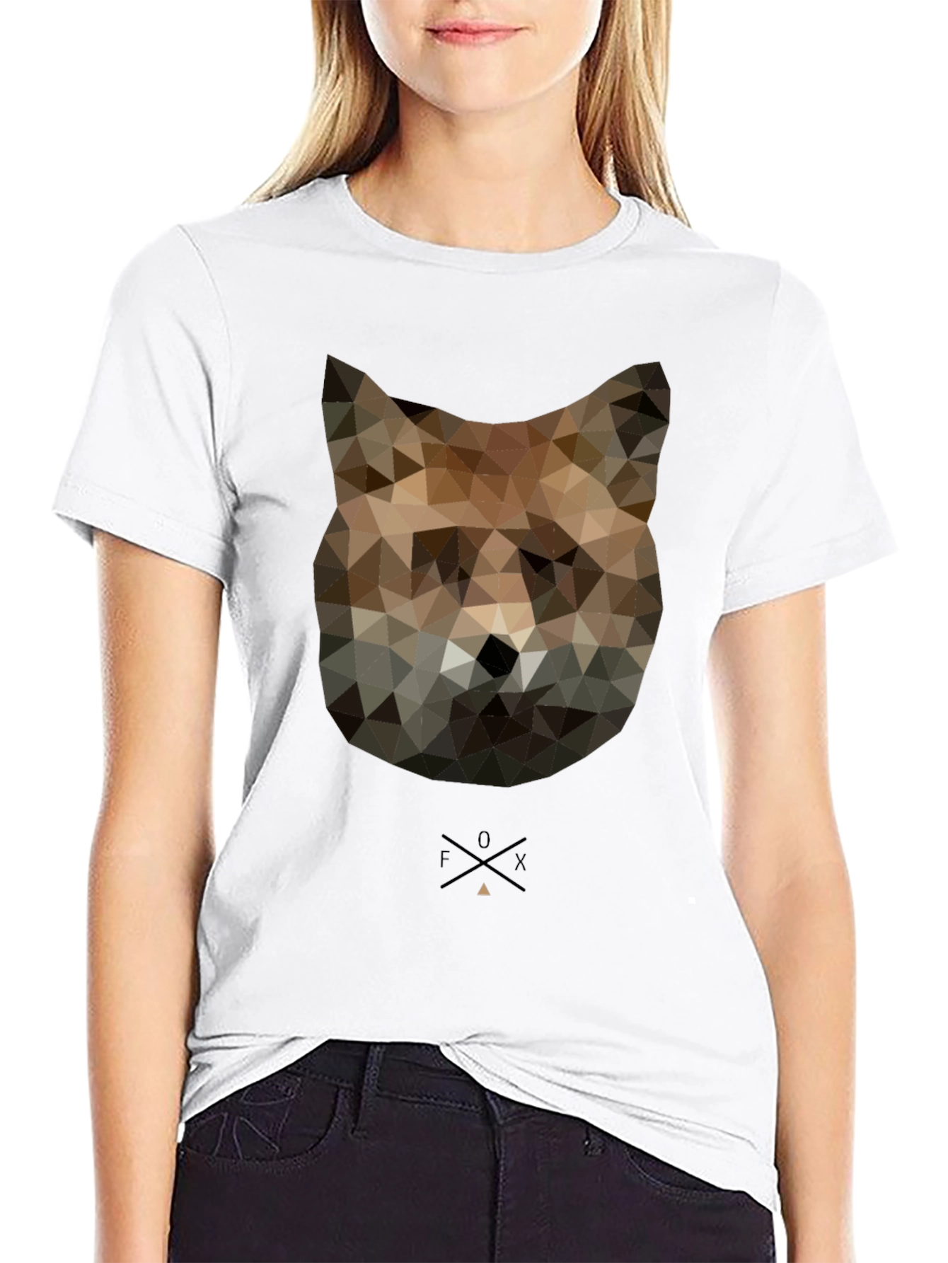 Geometric Fox Graphic T-Shirt - Modern Animal Tee