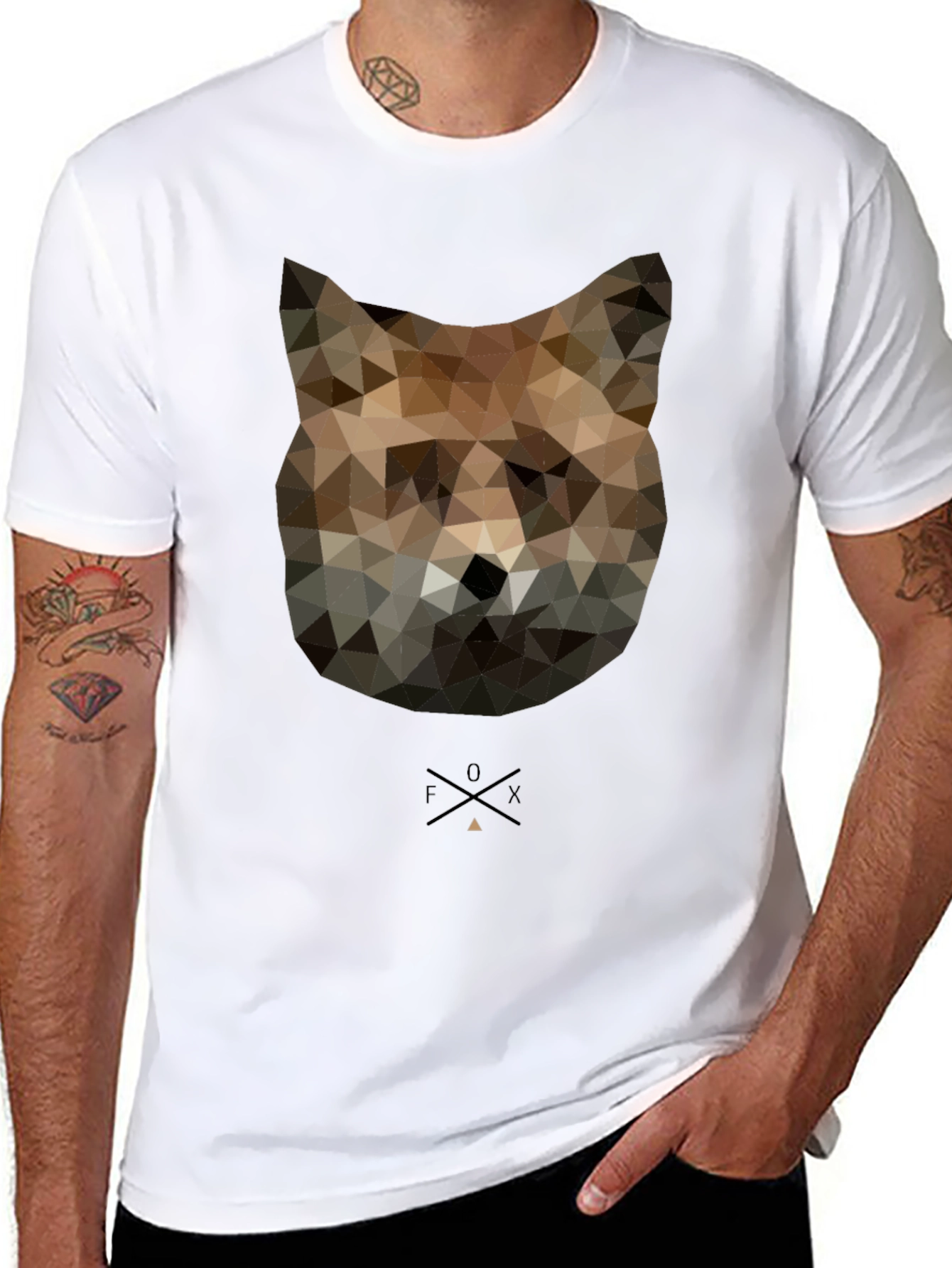 Geometric Fox Graphic T-Shirt - Modern Animal Tee