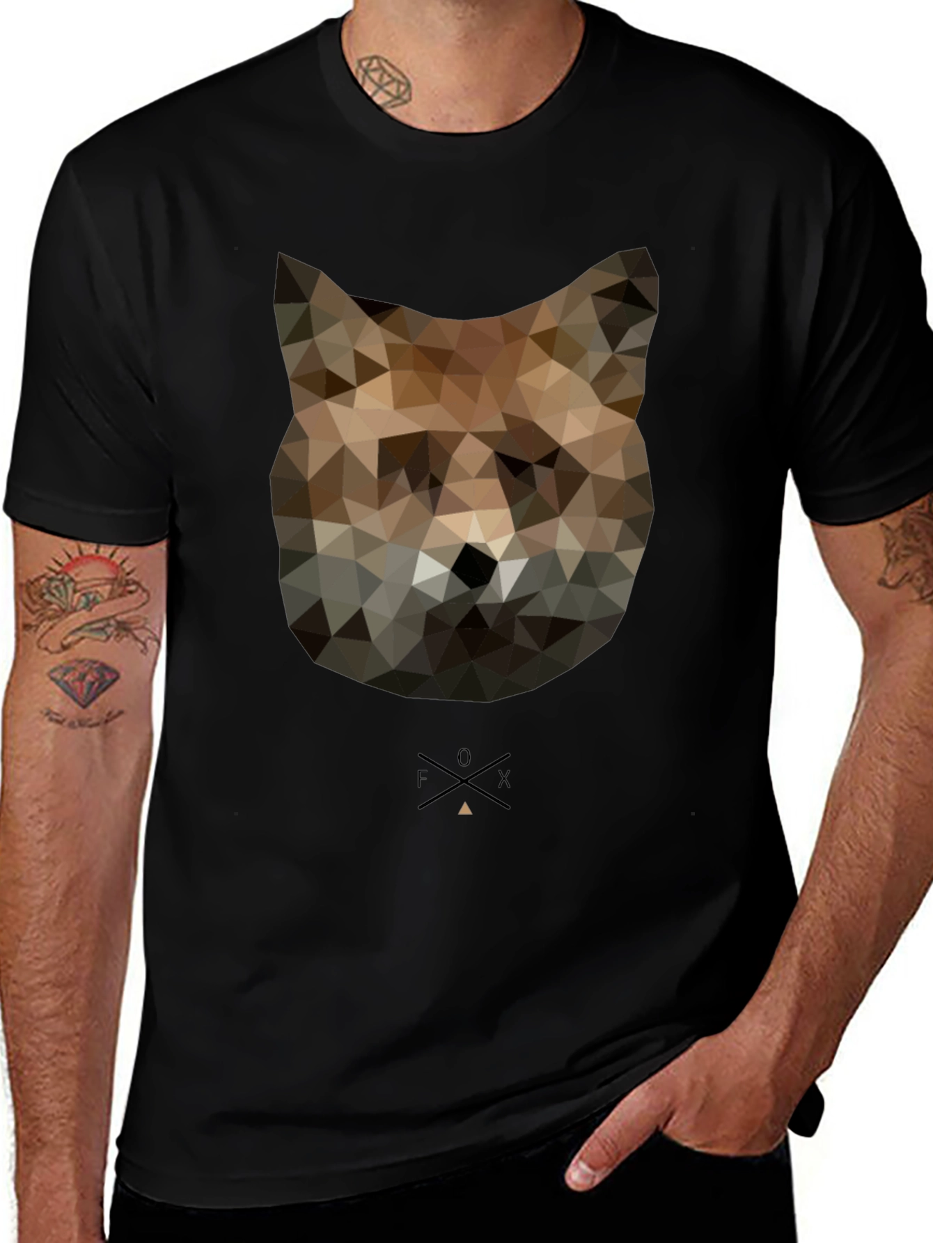 Geometric Fox Graphic T-Shirt - Modern Animal Tee