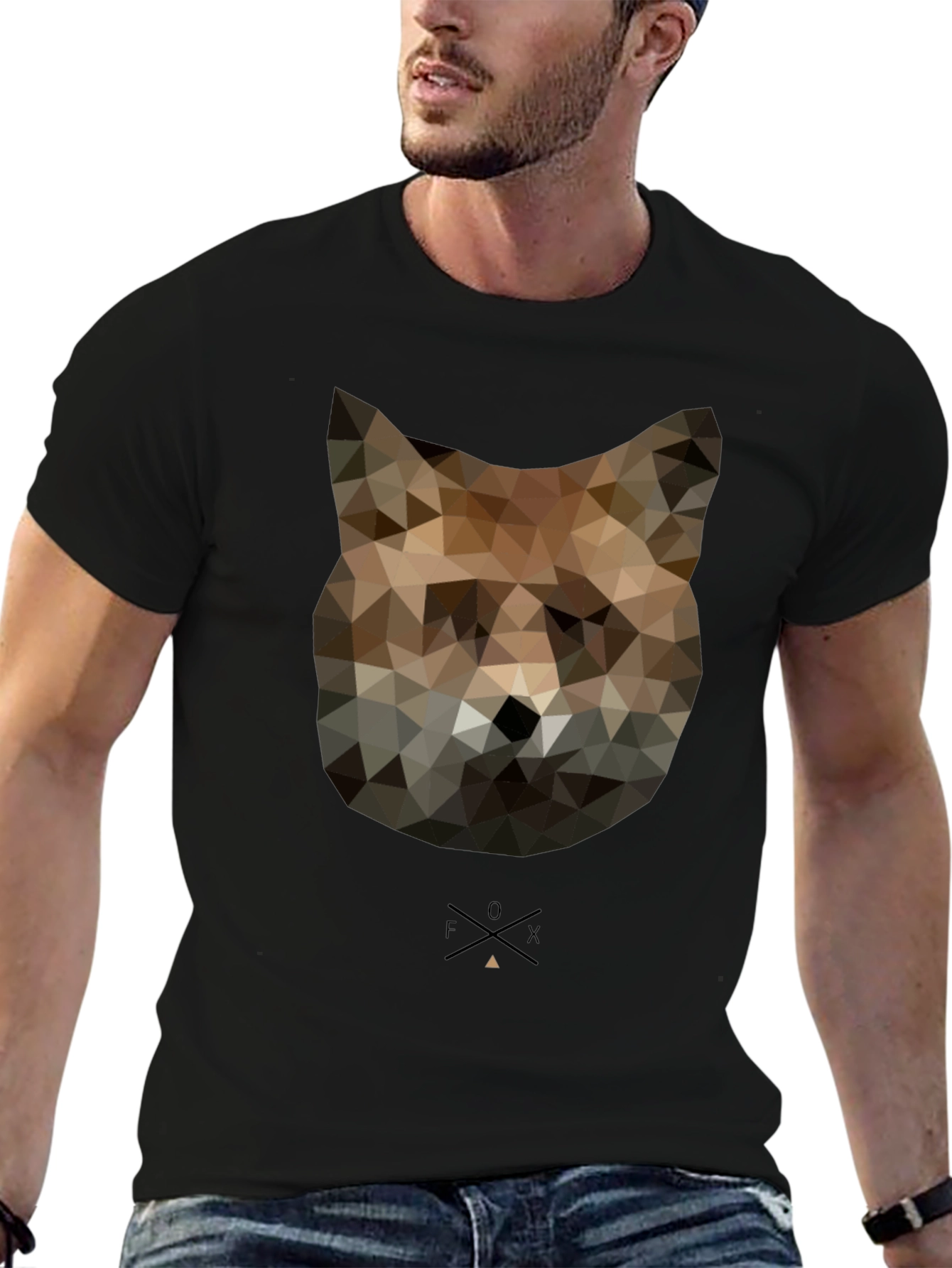 Geometric Fox Graphic T-Shirt - Modern Animal Tee