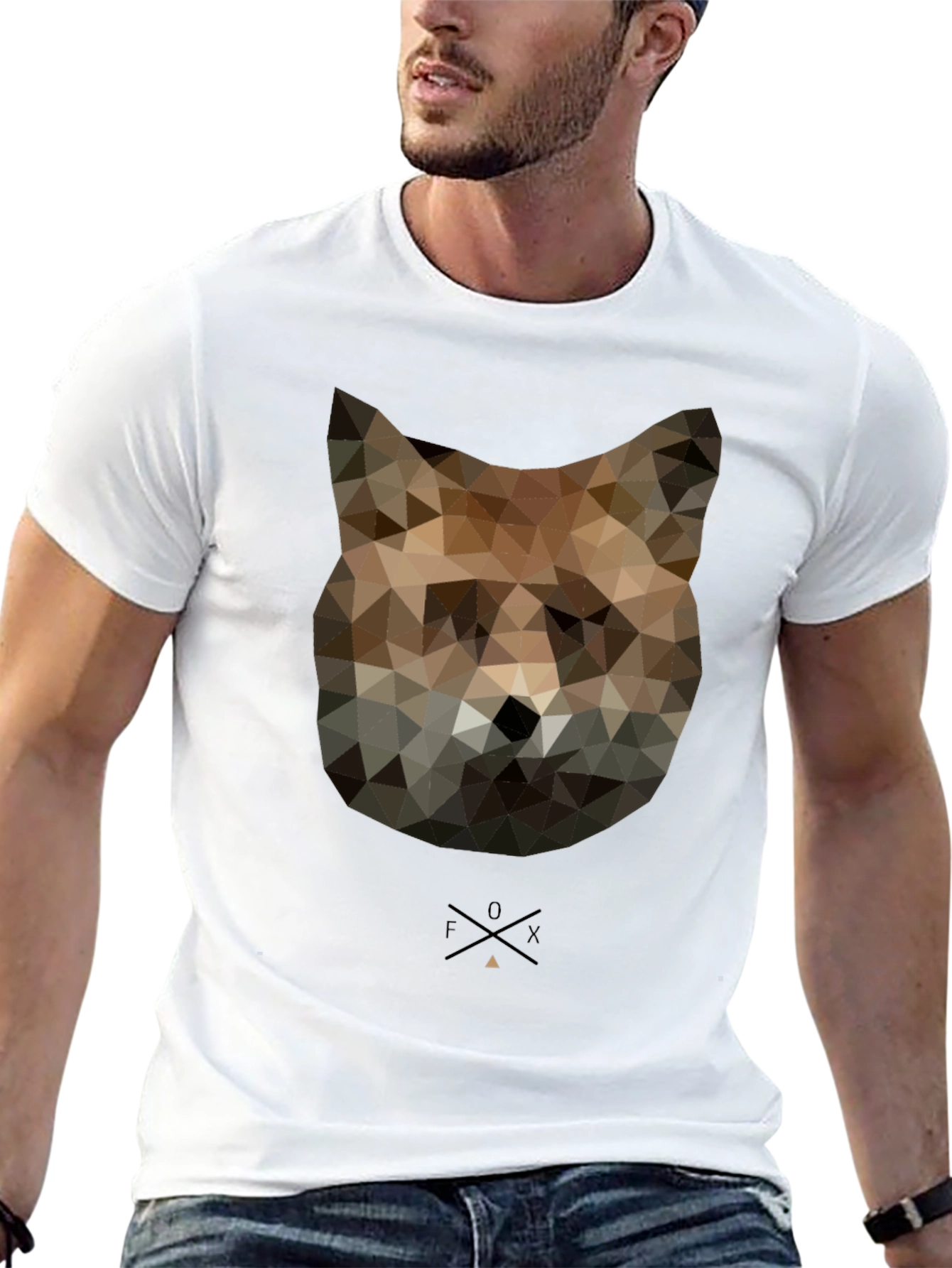 Geometric Fox Graphic T-Shirt - Modern Animal Tee