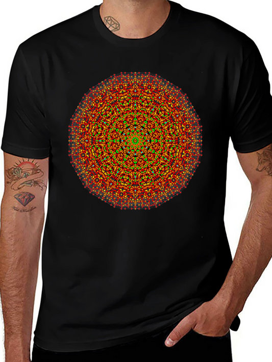 Geometric Mandala Graphic Tee - Artistic Black T-Shirt