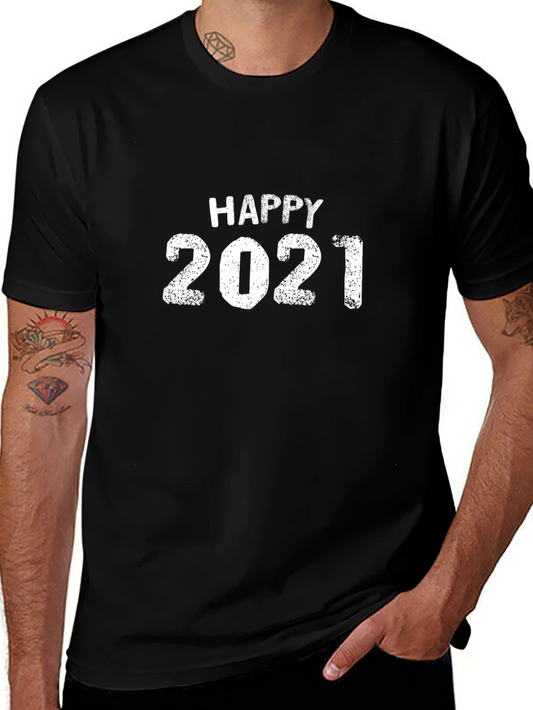 Happy 2021 Graphic T-Shirt Black
