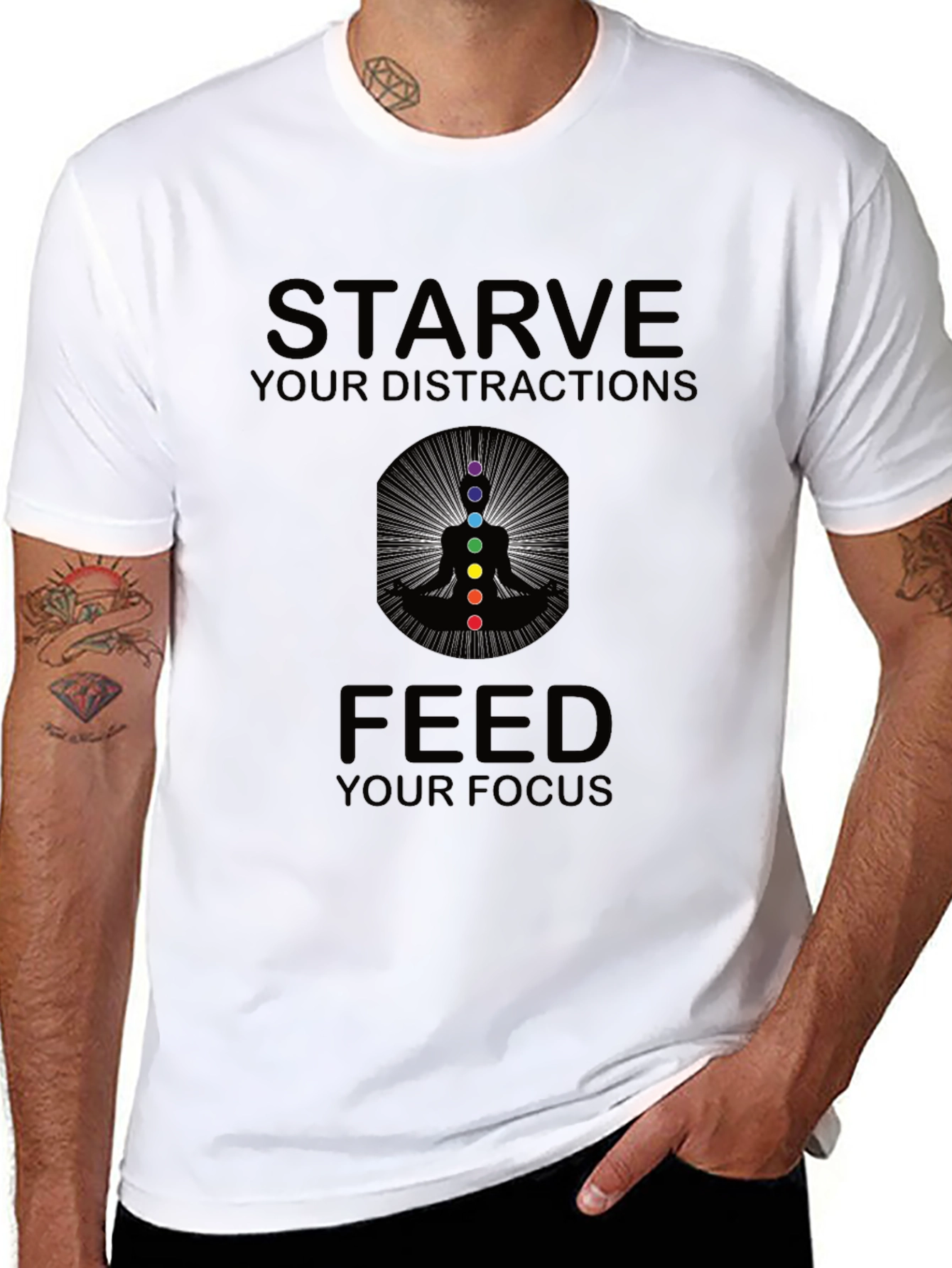 Starve Distractions Feed Focus Chakra T-Shirt