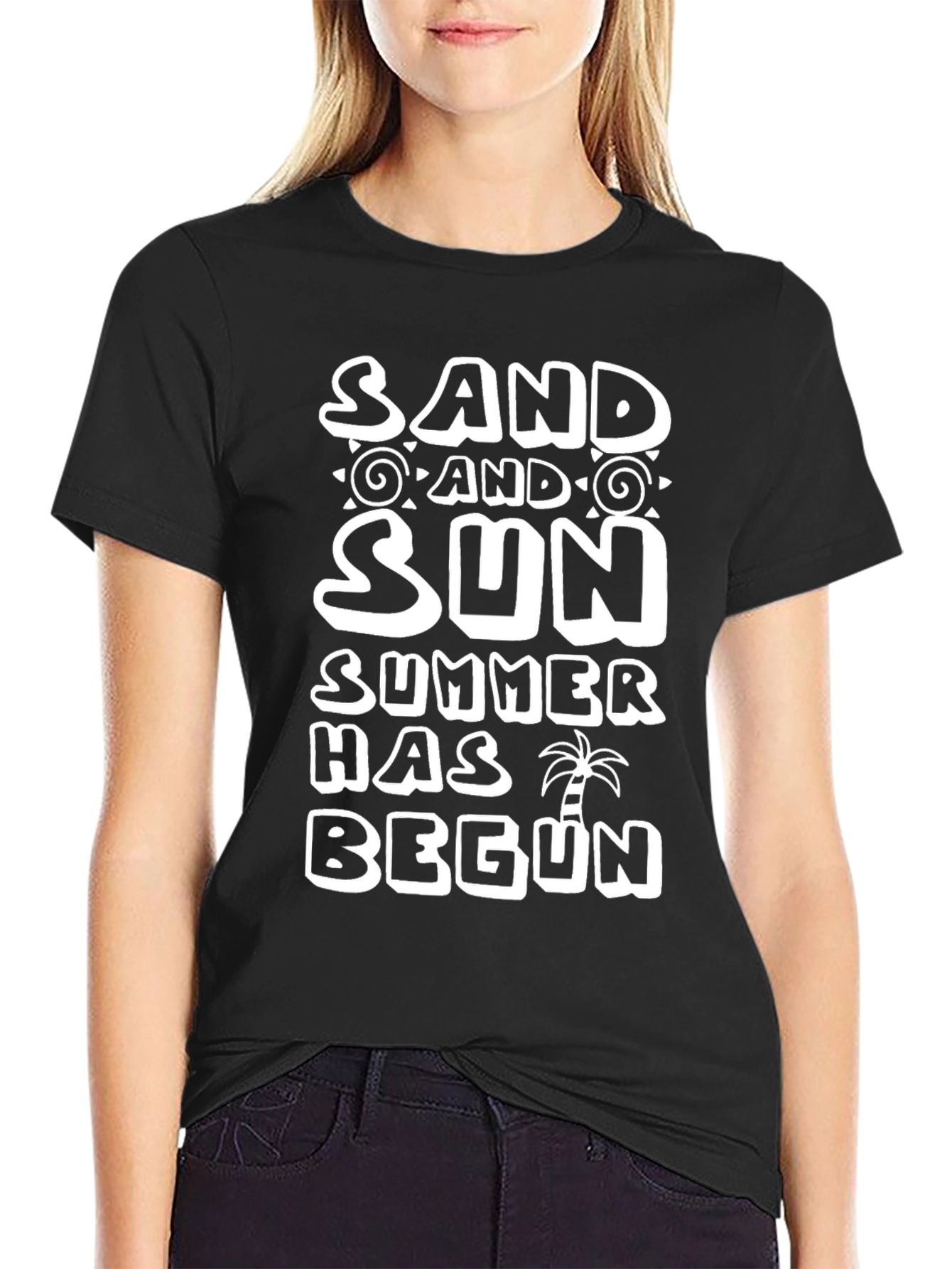 Sand and Sun Summer Graphic Tee - Black