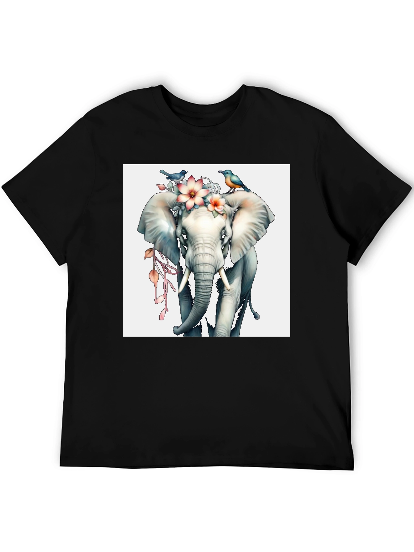 Elephant Floral Tee - Mens Graphic T-Shirt