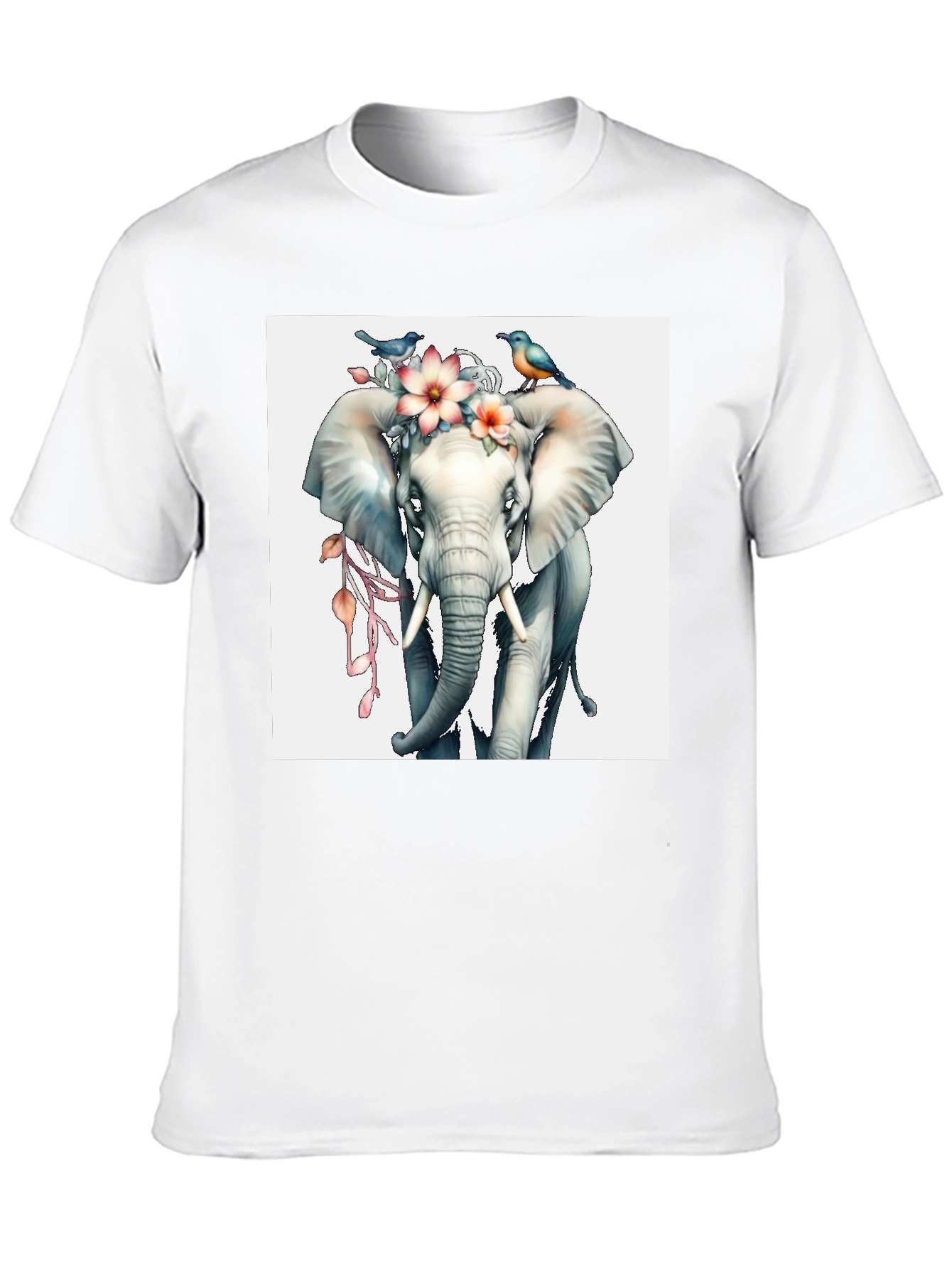 Elephant Floral Tee - Mens Graphic T-Shirt