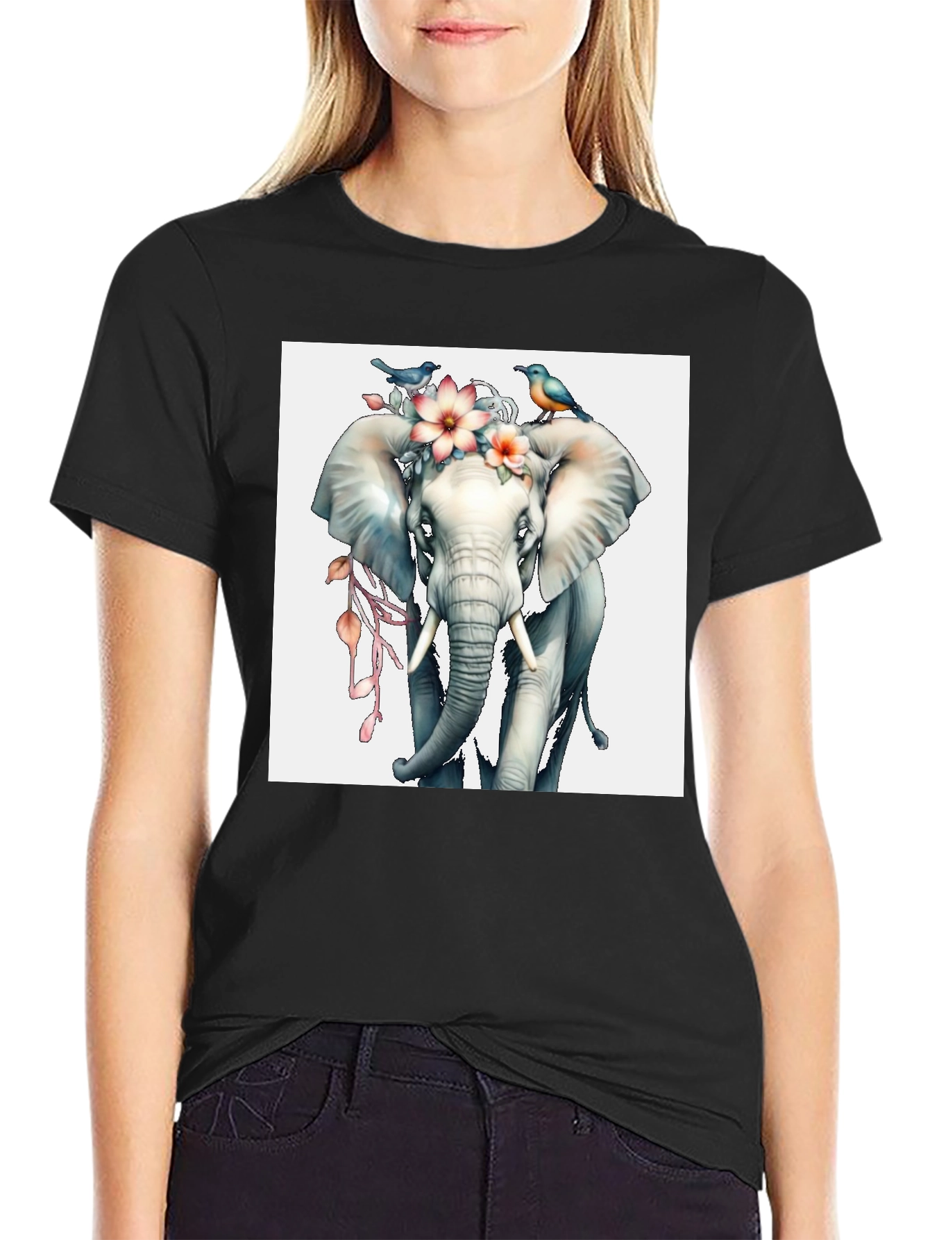 Elephant Floral Tee - Mens Graphic T-Shirt