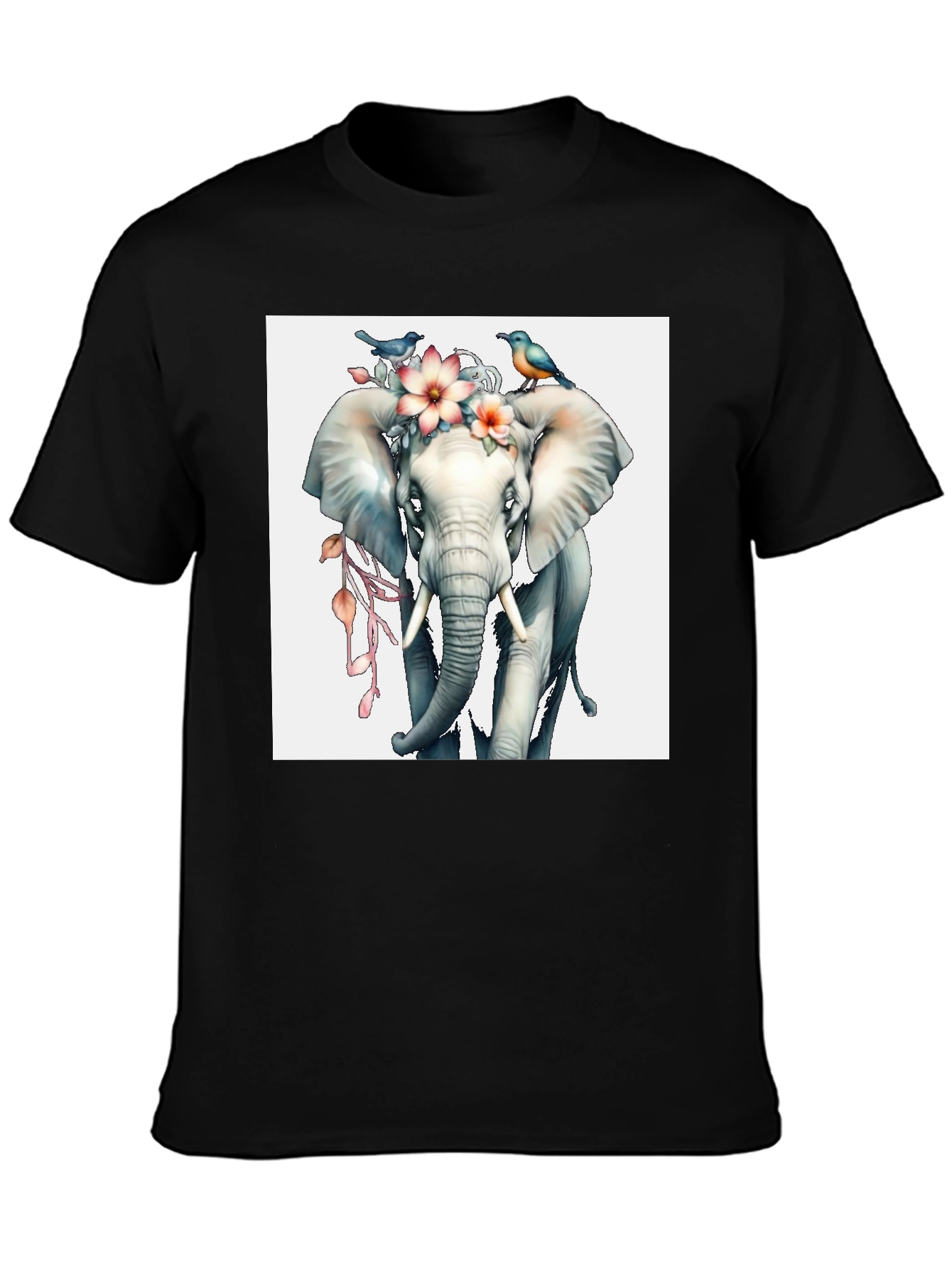 Elephant Floral Tee - Mens Graphic T-Shirt