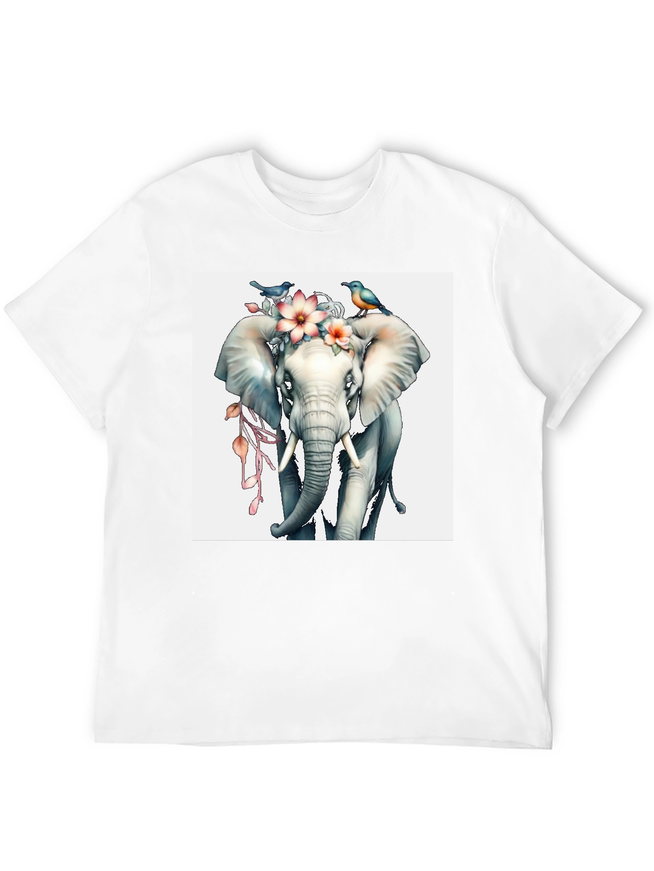 Elephant Floral Tee - Mens Graphic T-Shirt
